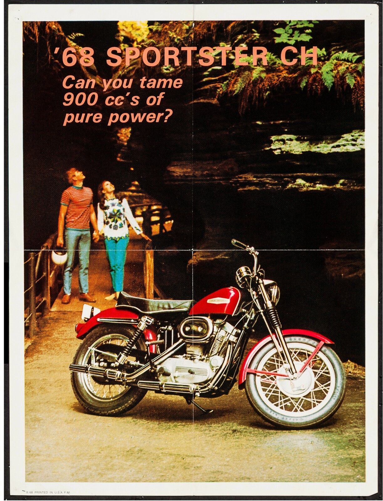 HARLEY DAVIDSON, MOTO REPRO AFFICHE PUBLICITAIRE VINTAGE HQ
