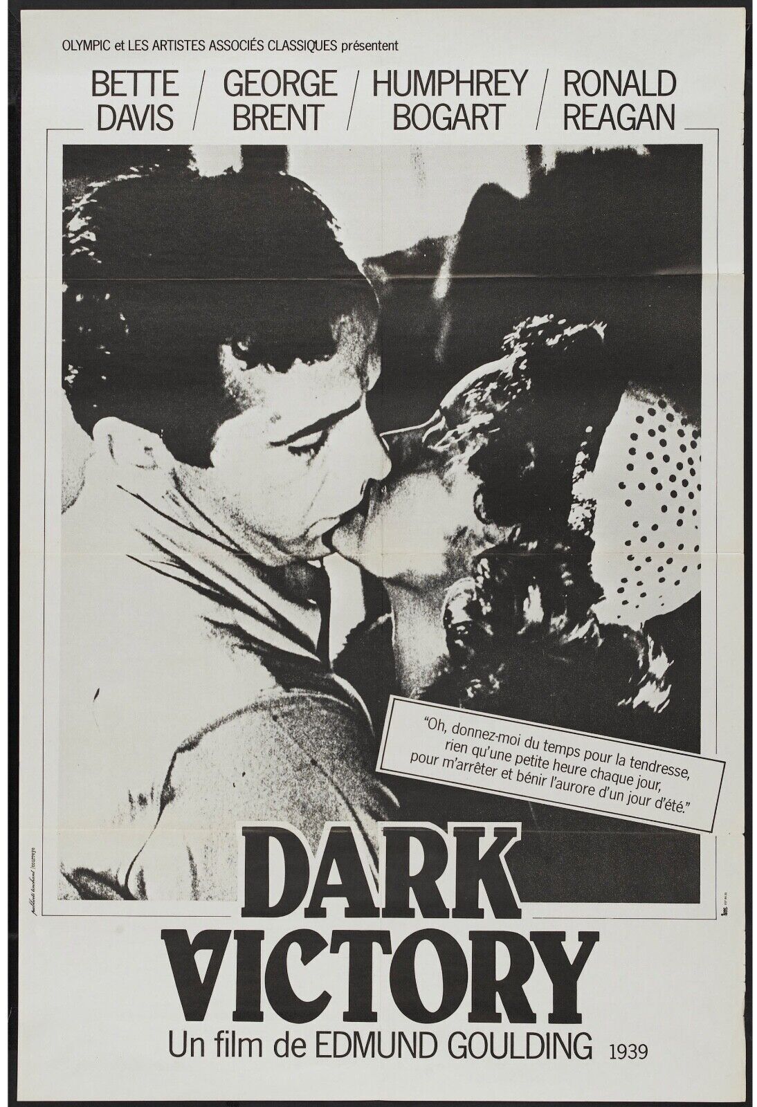 REPRODUCCIÓN DE PÓSTER VINTAGE DE BETTE DAVIS, VICTORIA OSCURA