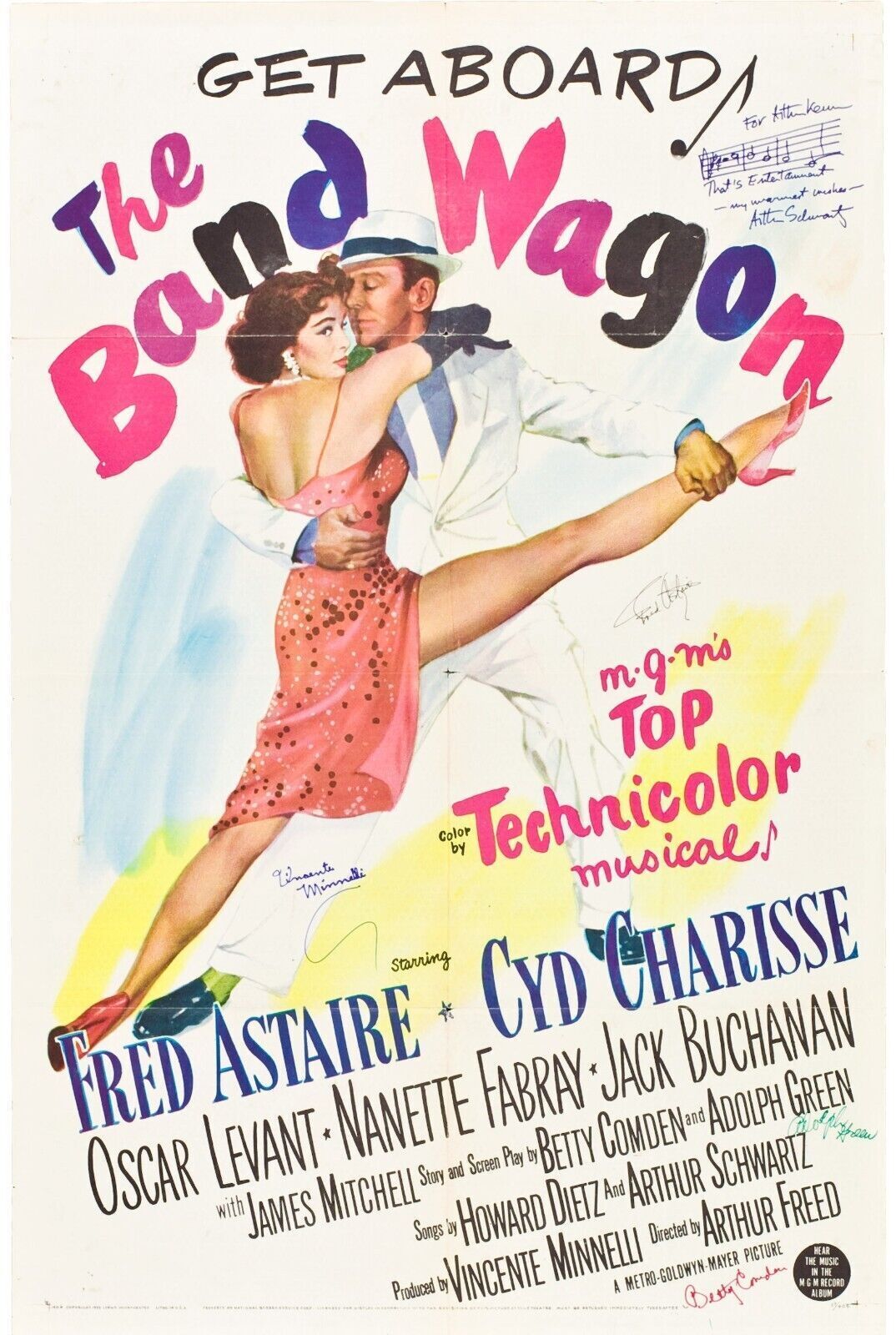 TOUS EN SCENE, "THE BAND WAGON",  FRED ASTAIRE, CYD CHARISSE,1953, REPRO AFFICHE CINEMA HQ
