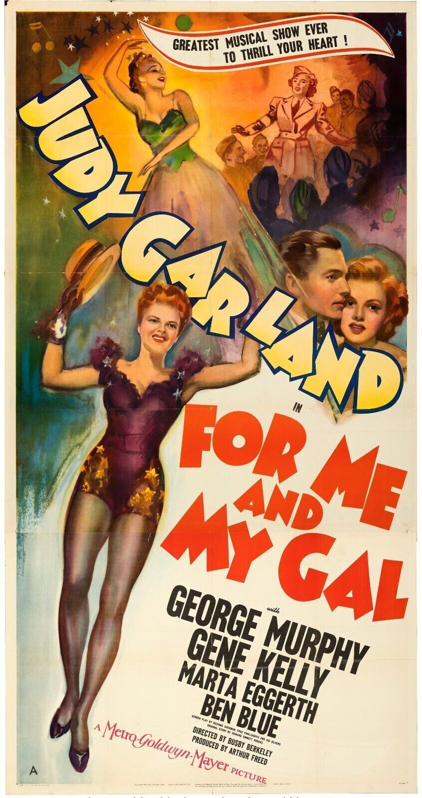 POUR MOI ET MA MIE, "FOR ME AND MY GOAL", JUDY GARLAND, 1942, Repro affiche cinéma, HQ