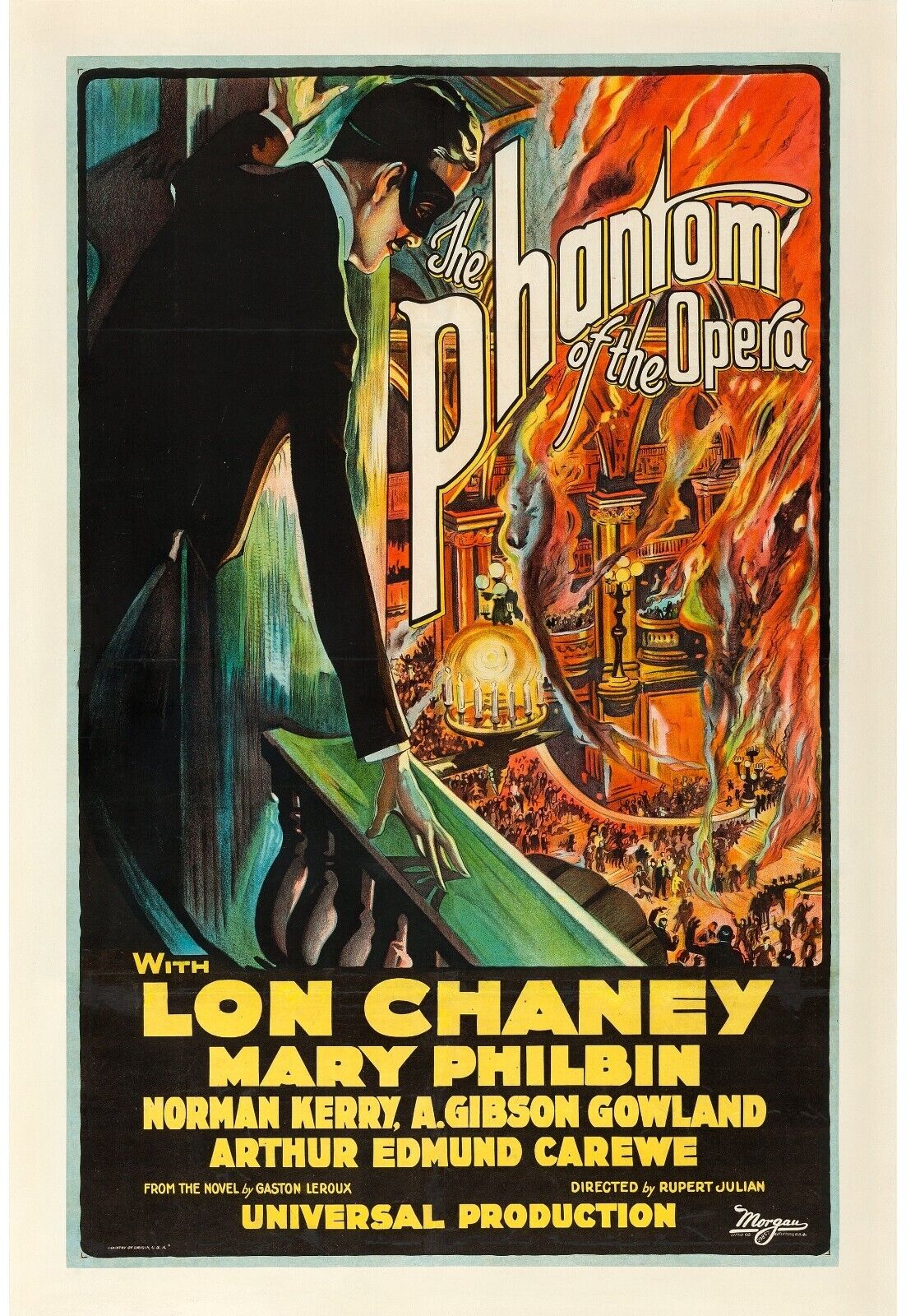 THE PHANTOM OF THE OPERA, LON CHANEY, 1925, Repro cinema poster, HQ