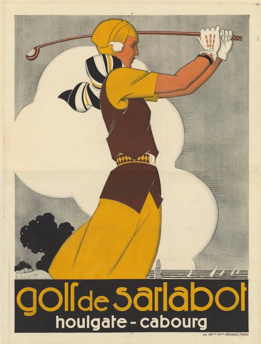 GOLF DE SARLABOT – CABOURG, REPRO POSTER VOYAGE, TOURISME, VINTAGE, HQ
