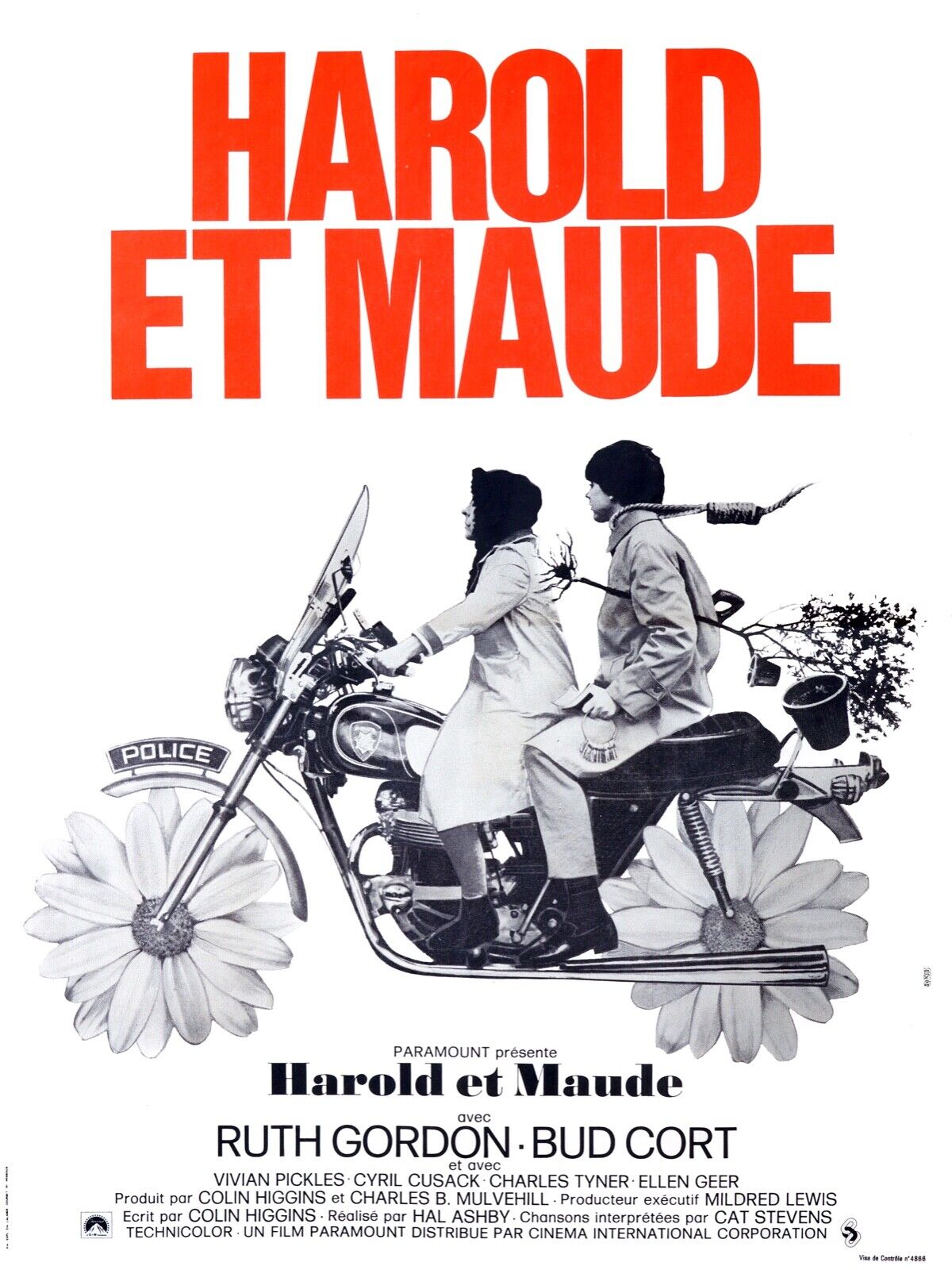 HAROLD Y MAUDE, RUTH GORDON - REPRODUCCIÓN DE CARTEL DE CINE VINTAGE DE ALTA CALIDAD