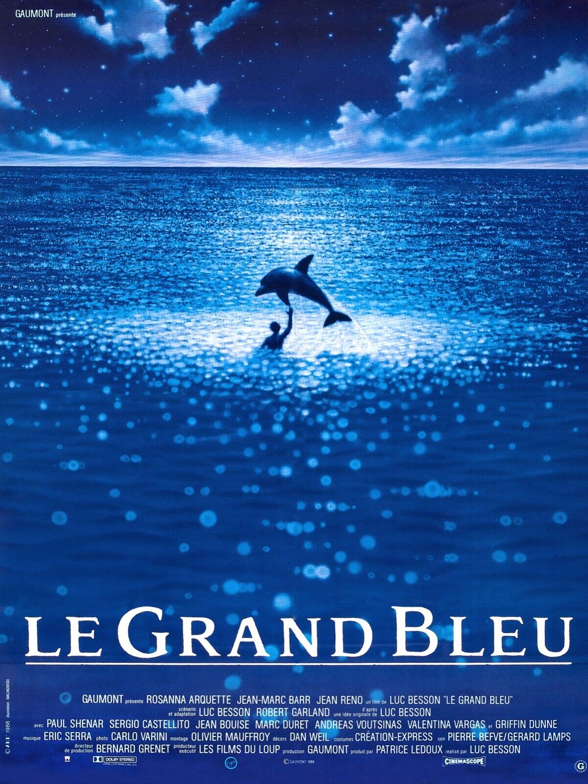 LE GRAND BLEU, JEAN-MARC BARR, 1988, Repro affiche cinéma, VINTAGE, HQ