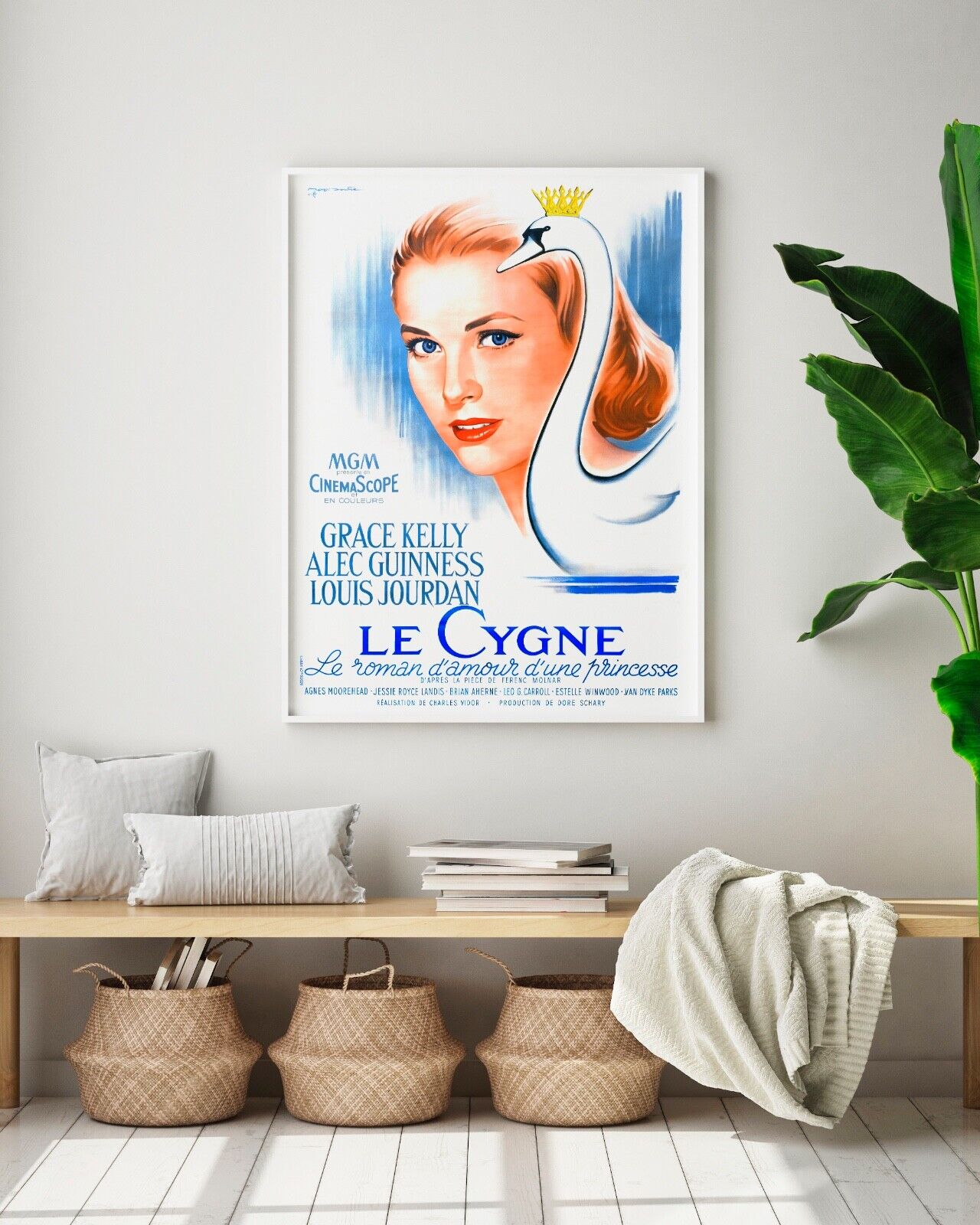 EL CISNE, GRACE KELLY, ALEC GUINNESS, 1956, REPRODUCCIÓN DE CARTEL DE PELÍCULA, VINTAGE, HQ