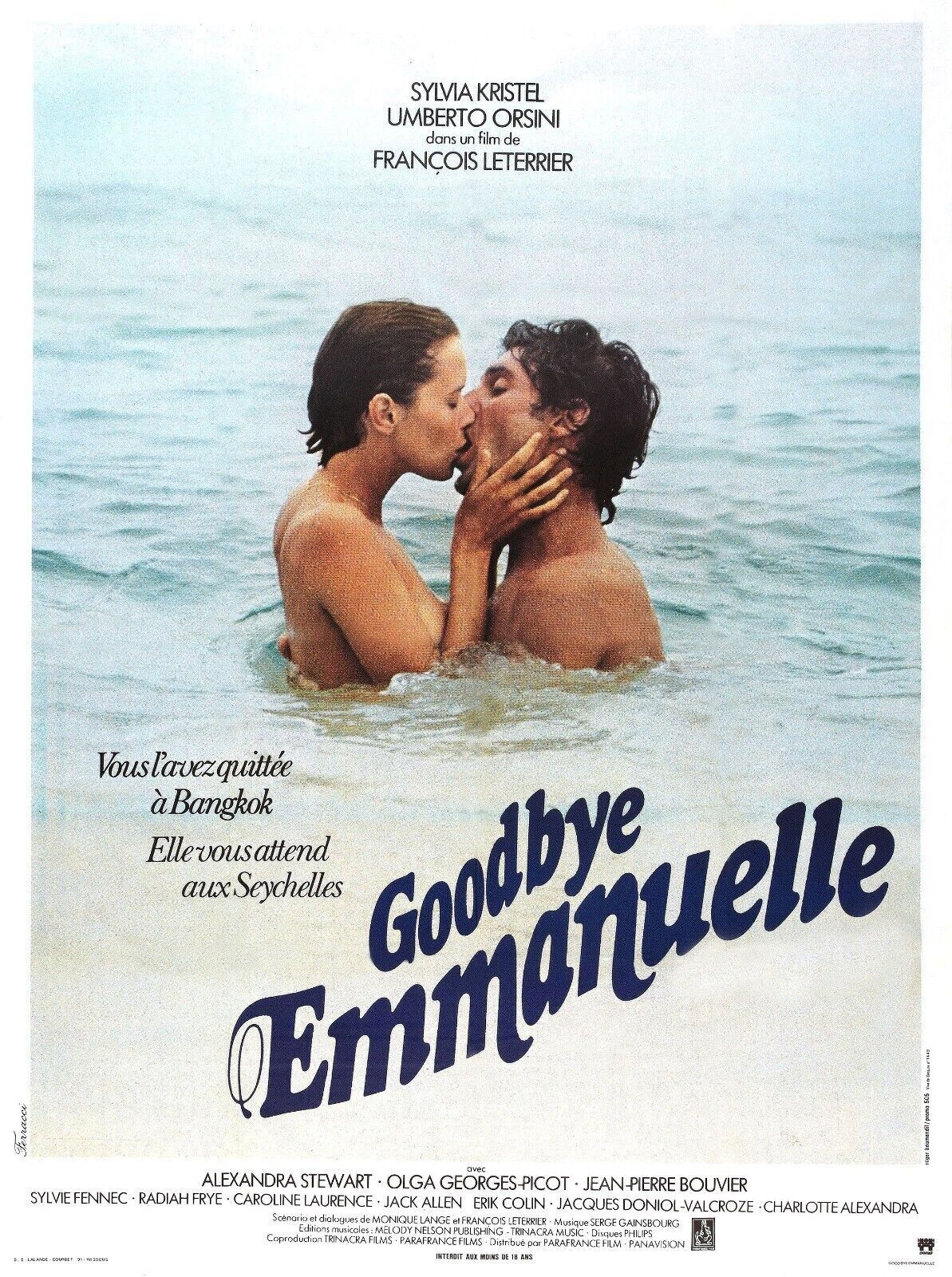 GOODBYE EMMANUELLE, SYLVIE KRISTEL, REPRO MOVIE POSTER, VINTAGE, HQ.