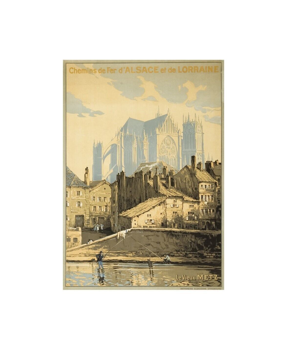 ALSACE RAILWAYS, REPRO ADVERTISING POSTER, VINTAGE, HQ