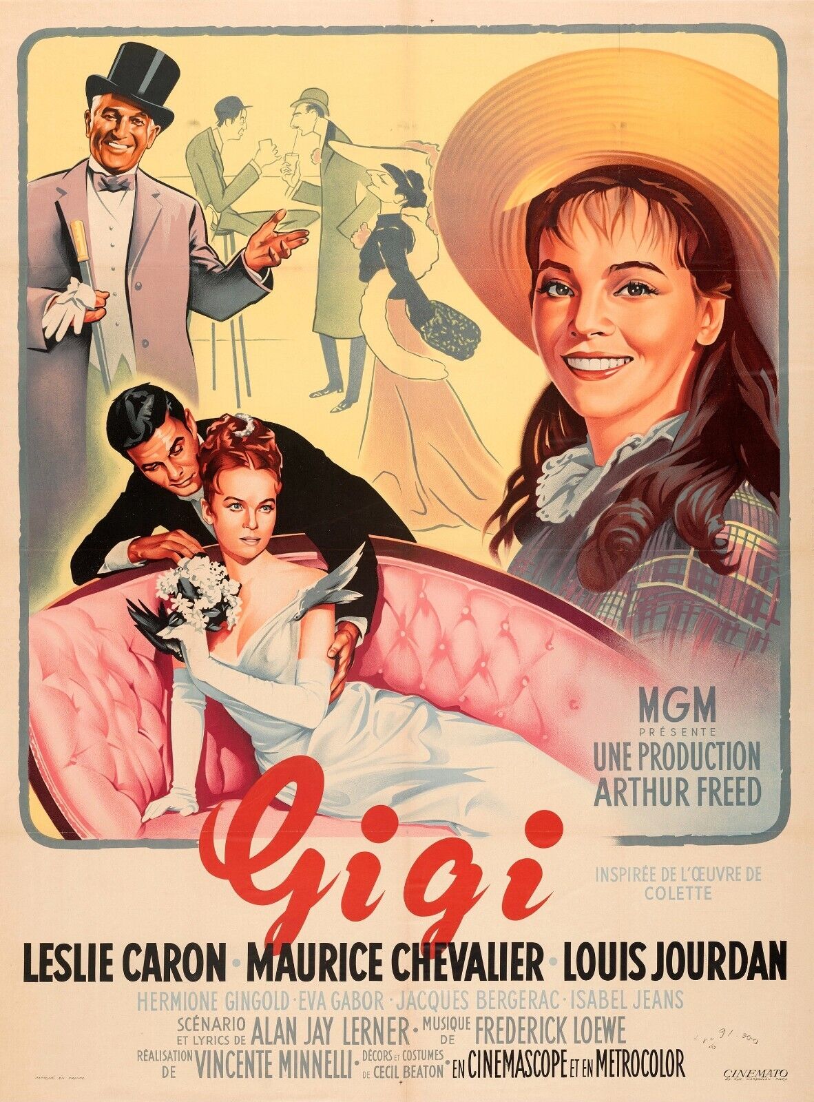GIGI, LESLIE CARON, 1958, REPRO MOVIE POSTER, VINTAGE, HQ.