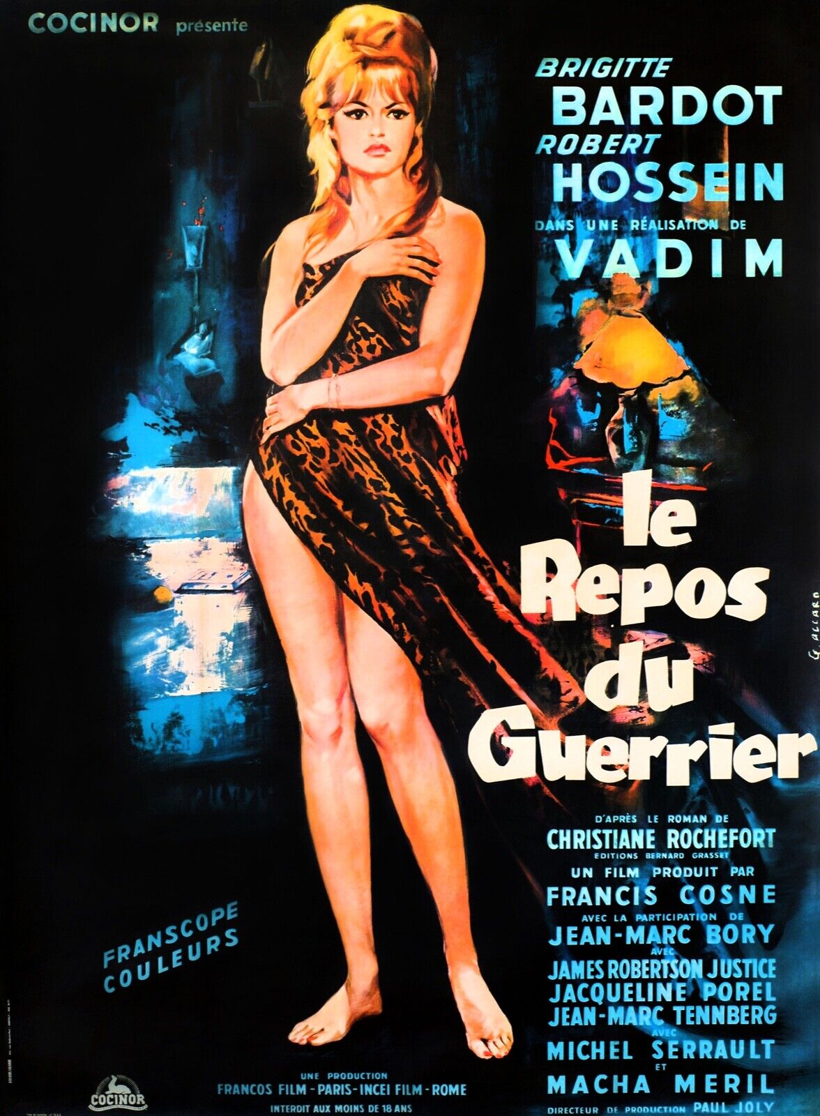 THE WARRIOR'S REST, BRIGITTE BARDOT, 1962, cinema poster reproduction, VINTAGE, HQ