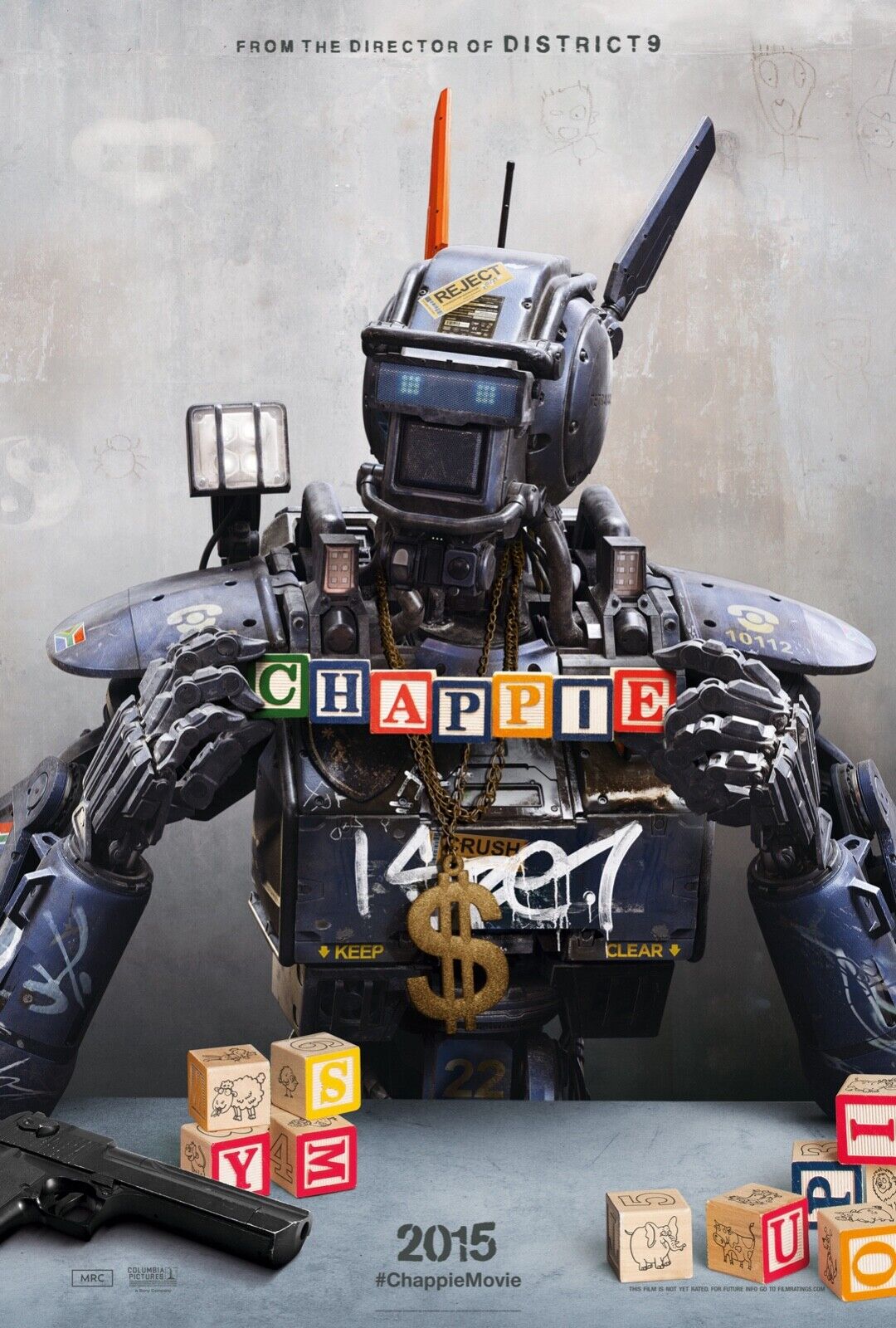 CHAPPIE, SHARLTO COPLEY, 2015, REPRO MOVIE POSTER, VINTAGE, HQ
