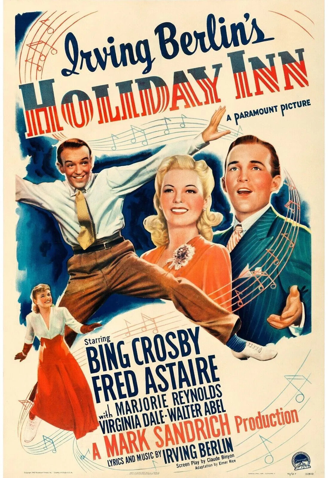 LOVE SINGS AND DANCES, BING CROSBY, 1942, REPRO MOVIE POSTER, VINTAGE, HQ