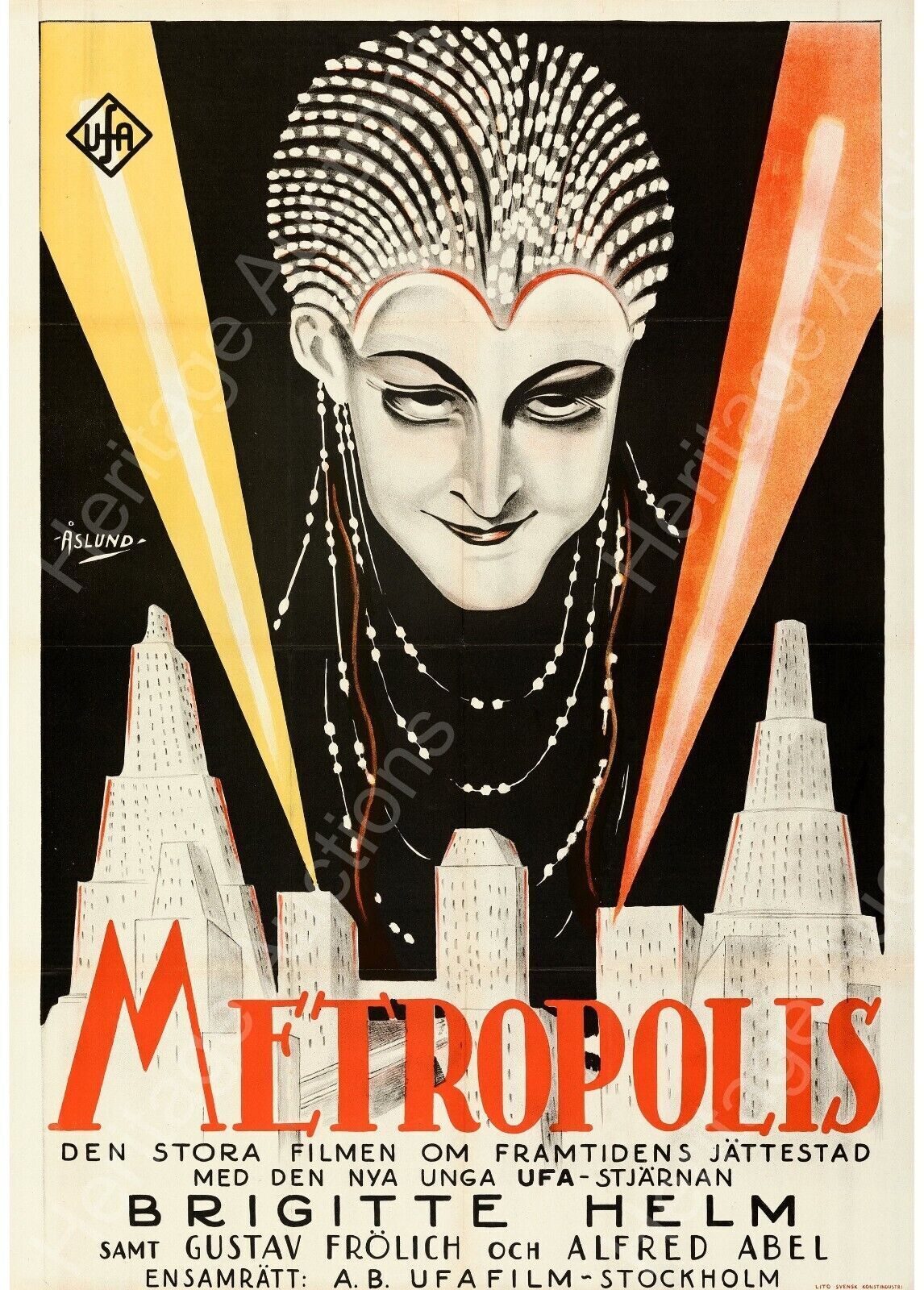 METROPOLIS, GUSTAV FRÖHLICH, FRITZ LANG, 1927, Repro Vintage Cinema Poster, HQ