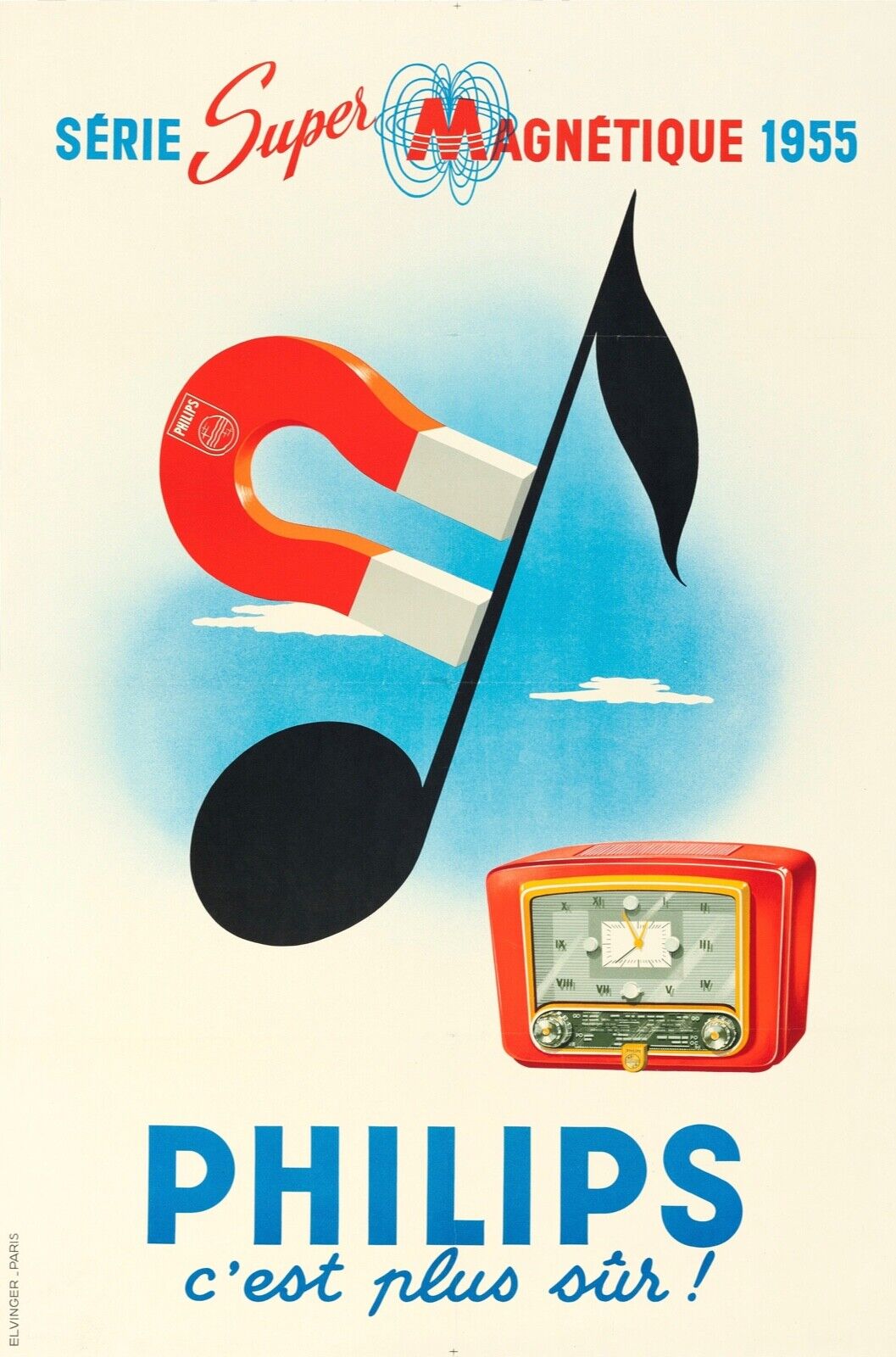 PHILIPS C'EST PLUS CHER, RADIO, REPRO AFFICHE PUBLICITAIRE VINTAGE, HQ