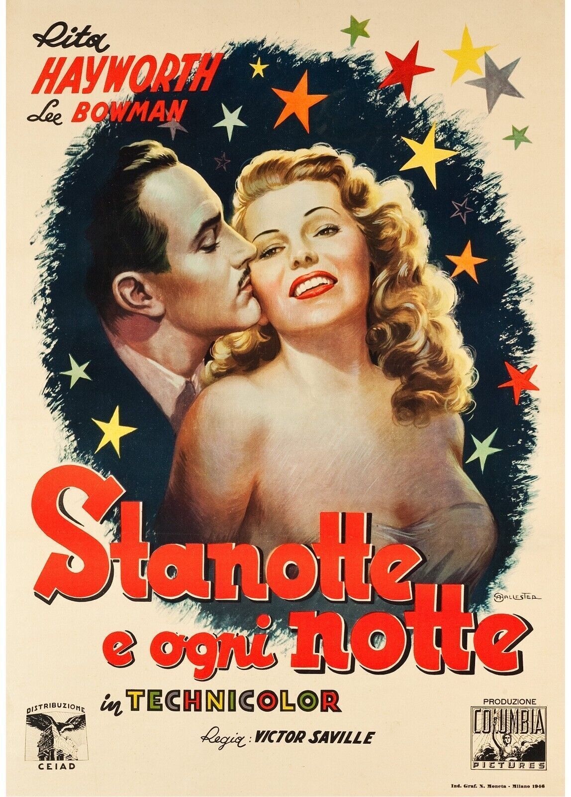 CETTE NUIT ET TOUJOURS, RITA HAYWORTH, 1946, REPRO MOVIE POSTER, VINTAGE, HQ