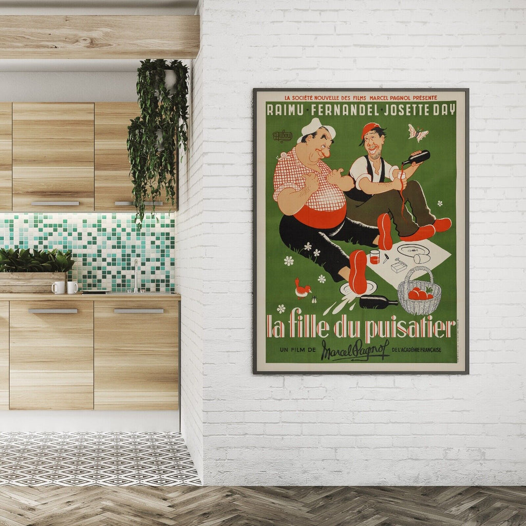 LA FILLE DU PUISATIER, FERNANDEL, MARCEL PAGNOL, 1940, repro affiche cinéma, VINTAGE, HQ