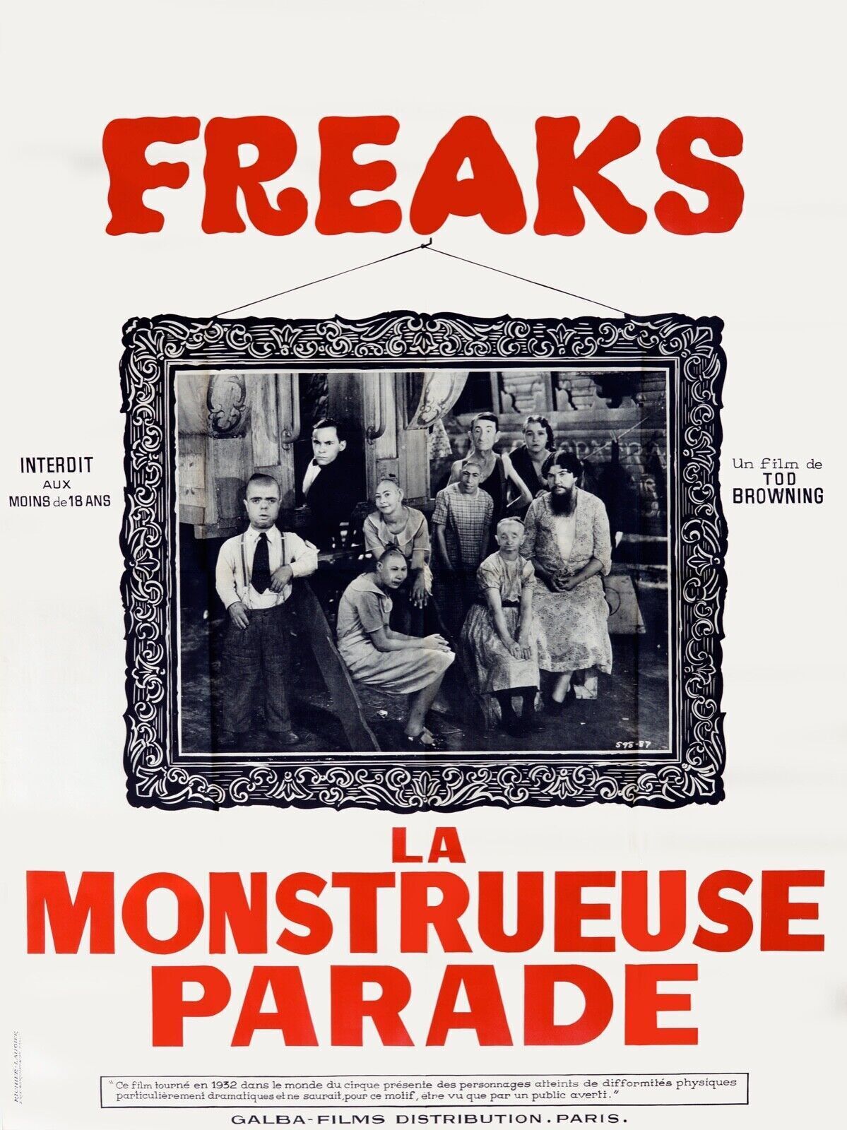 FREAKS, LA MONSTRUEUSE PARADE, 1932, REPRO AFFICHE CINÉMA VINTAGE, HQ
