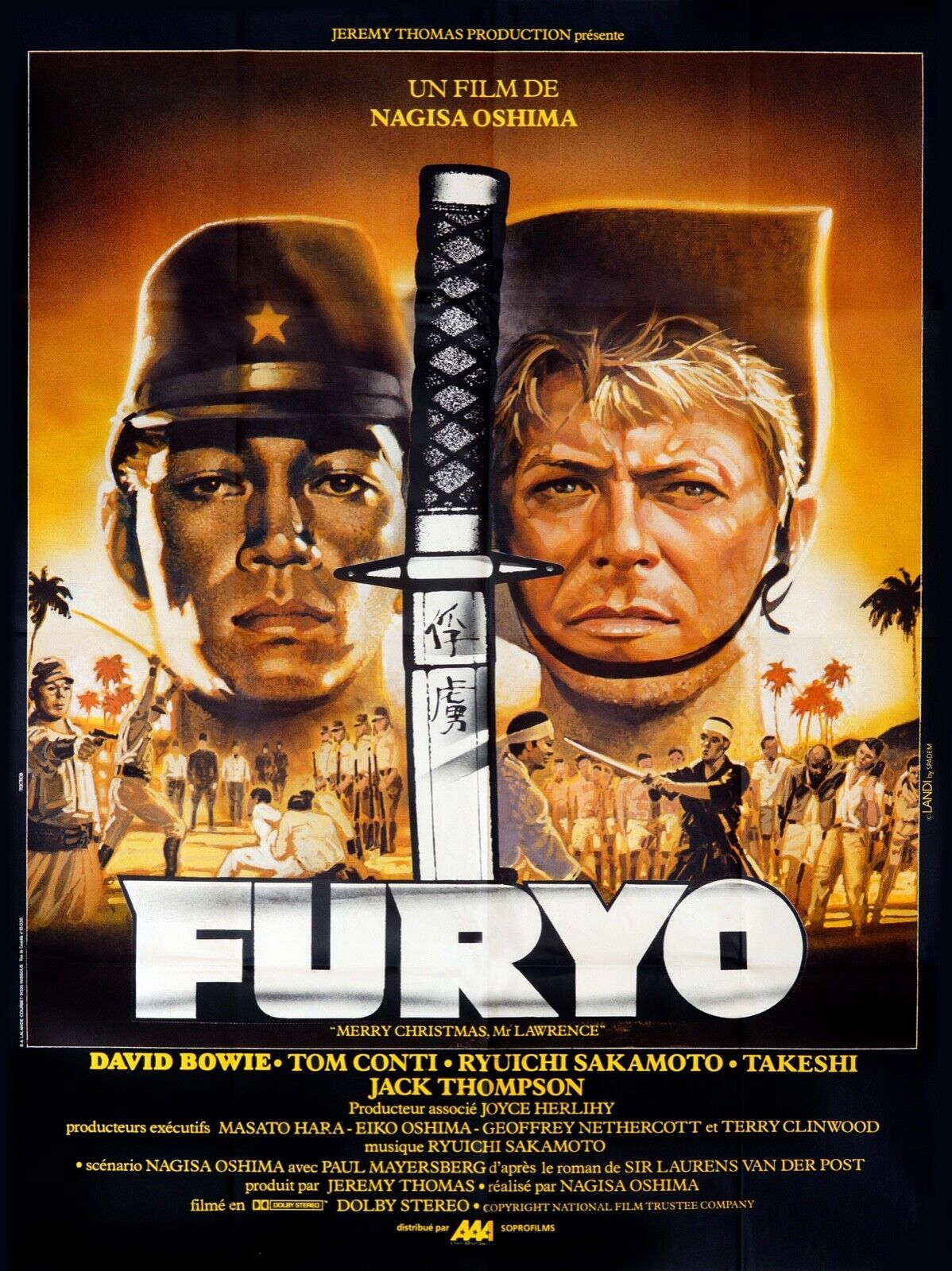 FURYO, DAVID BOWIE, TOM CONTI, 1983, REPRO AFFICHE CINEMA VINTAGE HQ