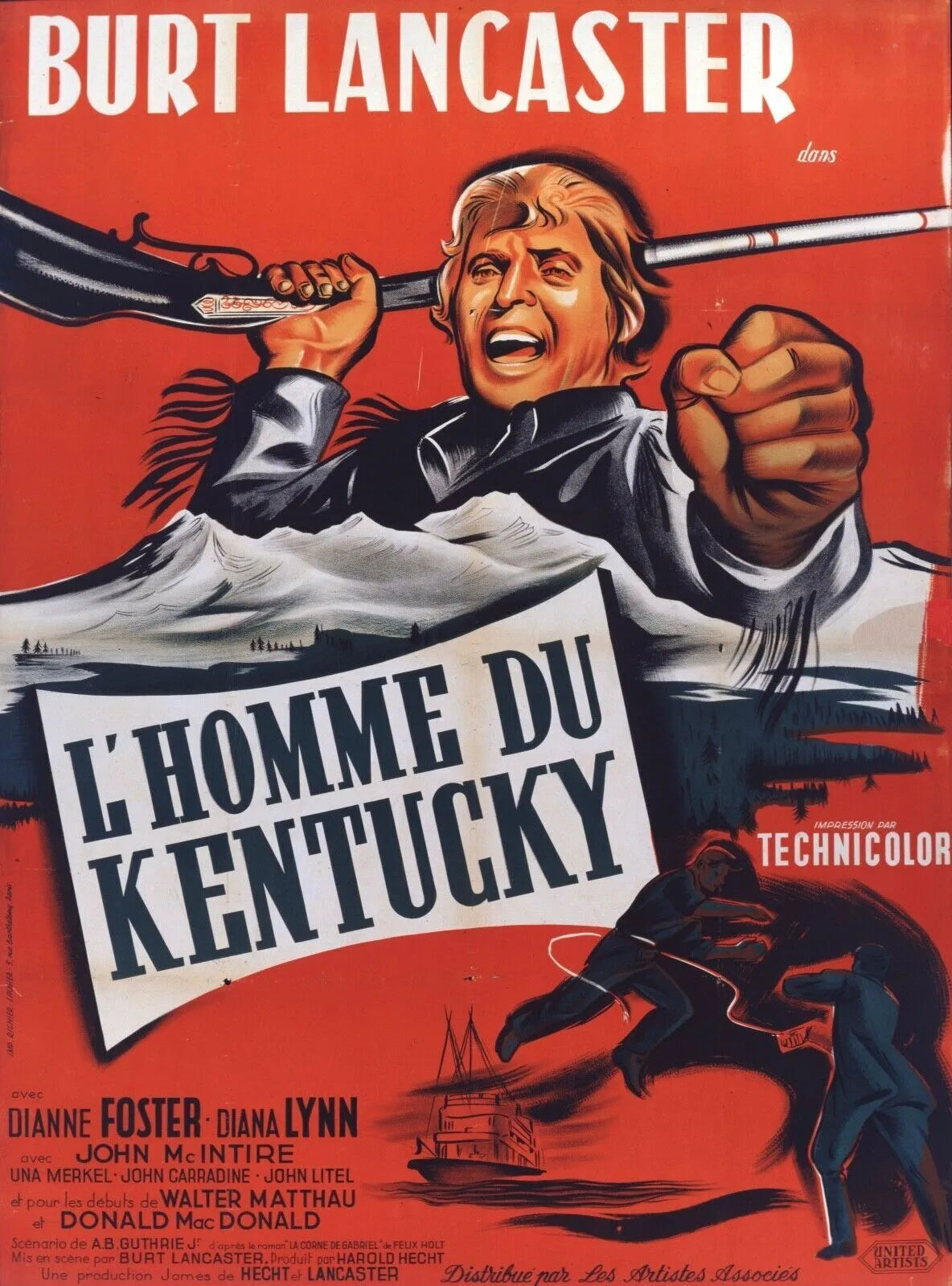 L'HOMME DU KENTUCKY, DIANNE FOSTER, 1955, REPRO AFFICHE CINEMA VINTAGE HQ
