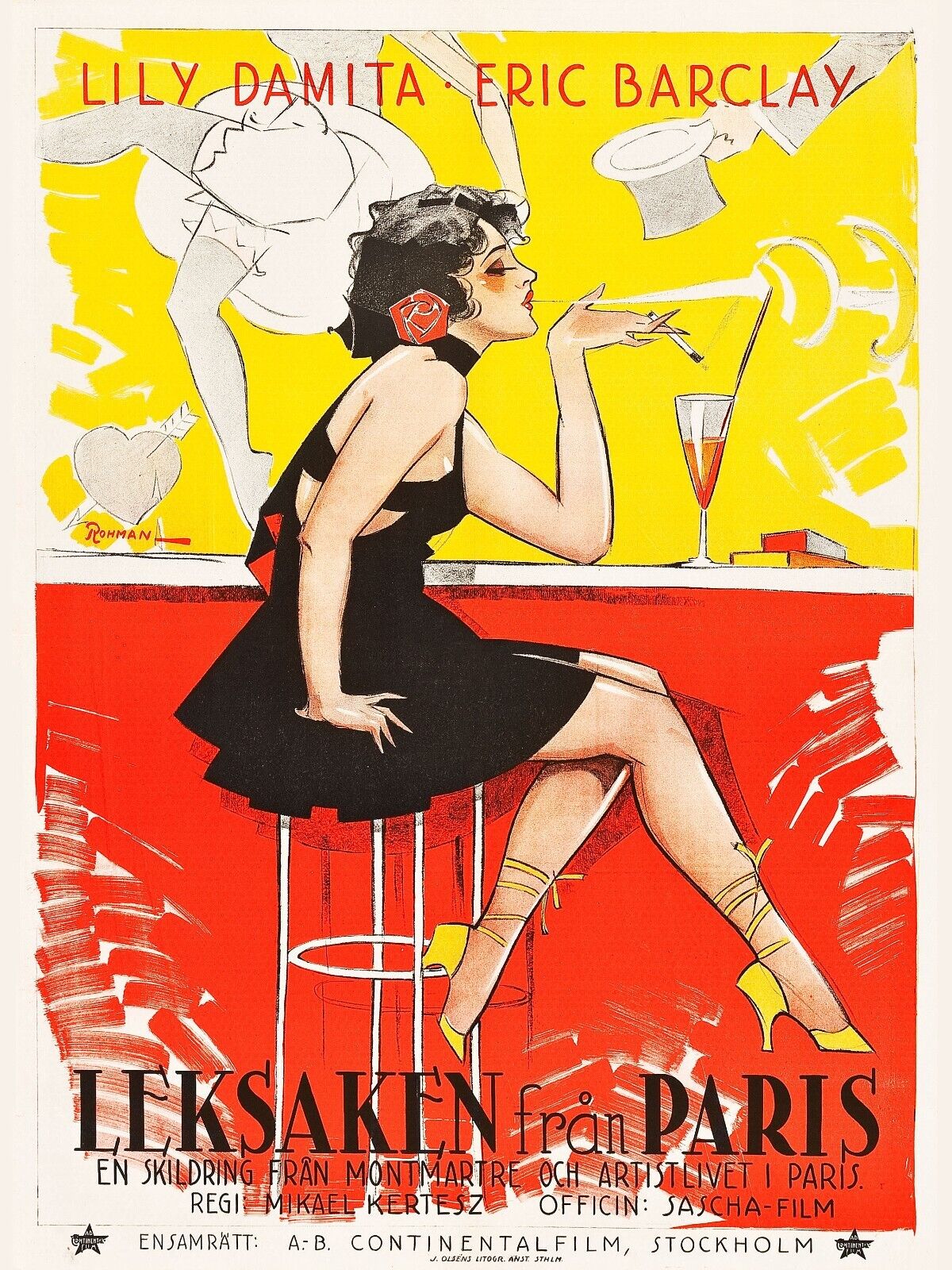 LEKSAKEN FROM PARIS, LILY DAMITA, 1932, REPRO CINEMA POSTER, VINTAGE, HQ