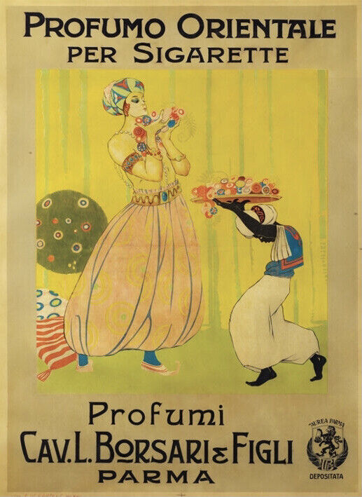 PARFUM CIGARETTE ITALIE REPRO AFFICHE PUBLICITAIRE VINTAGE, HQ