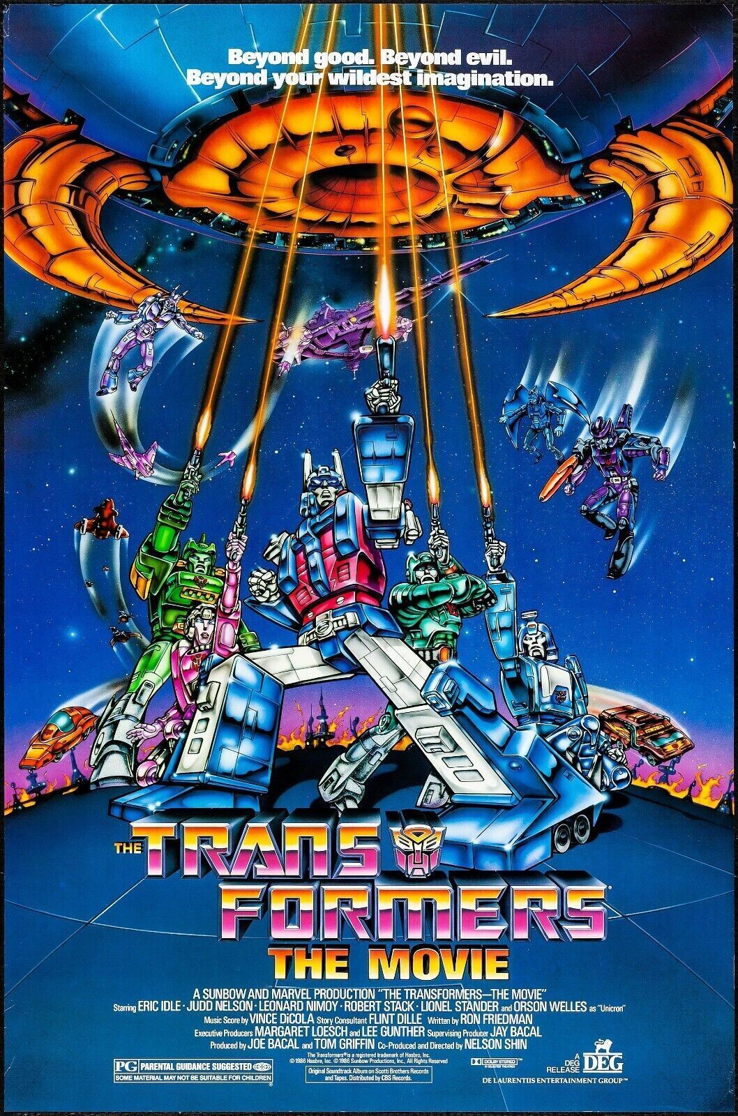 TRANSFORMERS THE MOVIE, LA GUERRE DES ROBOTS, 1986, Repro affiche cinéma, HQ