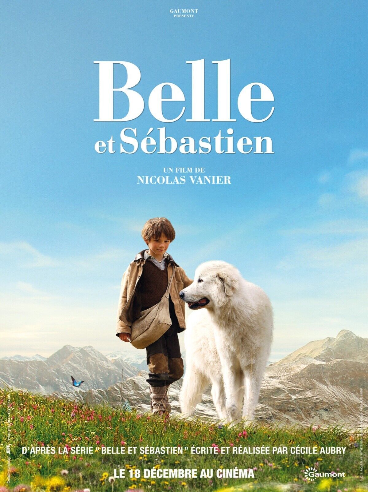 BELLE AND SEBASTIEN, NICOLAS VANIER, 2013, REPRO MOVIE POSTER, VINTAGE, HQ