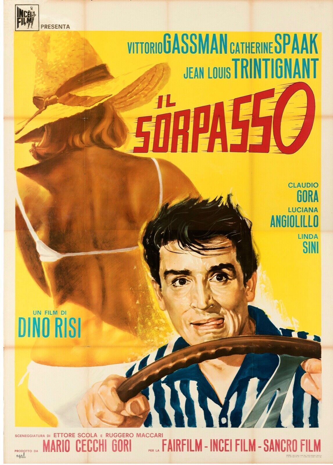 IL SORPASSO (LE FANFARON), V. GASSMAN REPRO AFFICHE CINEMA VINTAGE