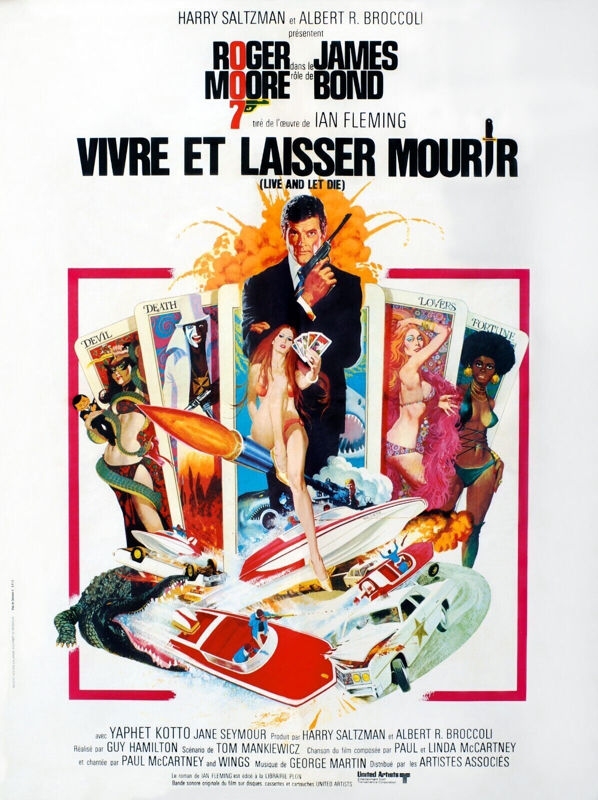 LIVE AND LET DIE, JAMES BOND, ROGER MOORE, 1973, REPRO VINTAGE CINEMA POSTER, HQ