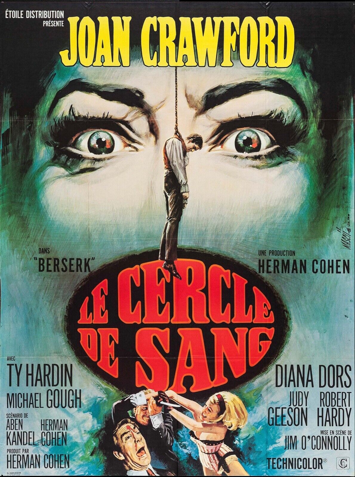 LE CERCLE DE SANG, JOAN CRAWFORD, 1957, REPRO AFFICHE CINEMA VINTAGE, HQ