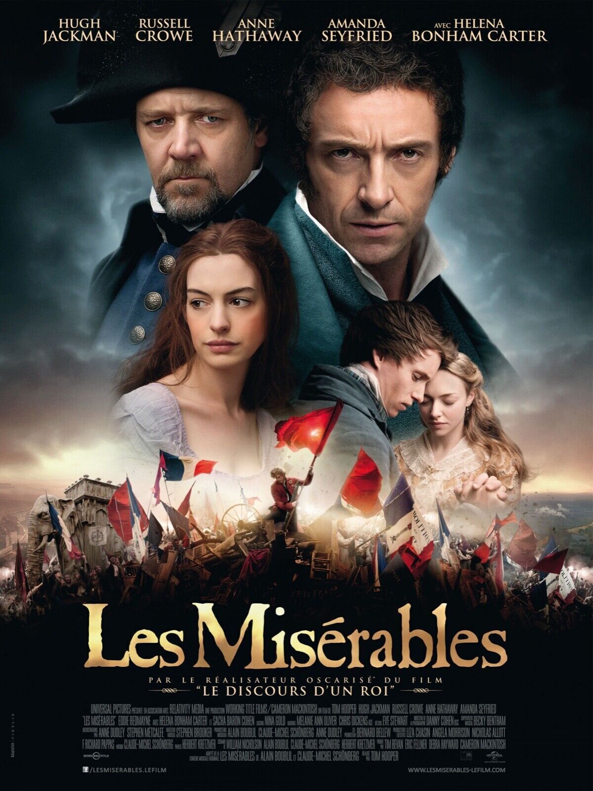 LES MISÉRABLES,  HUGH JACKMAN, 2012, REPRO AFFICHE CINEMA VINTAGE, HQ