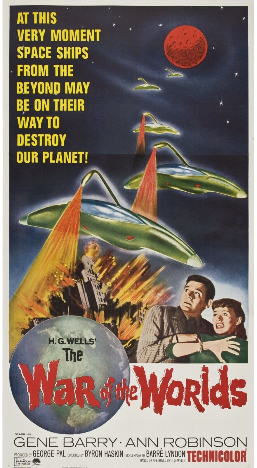 LA GUERRE DES MONDES, WAR OF THE WORLDS, GENE BARRY, 1953, repro affiche de cinéma, VINTAGE, HQ