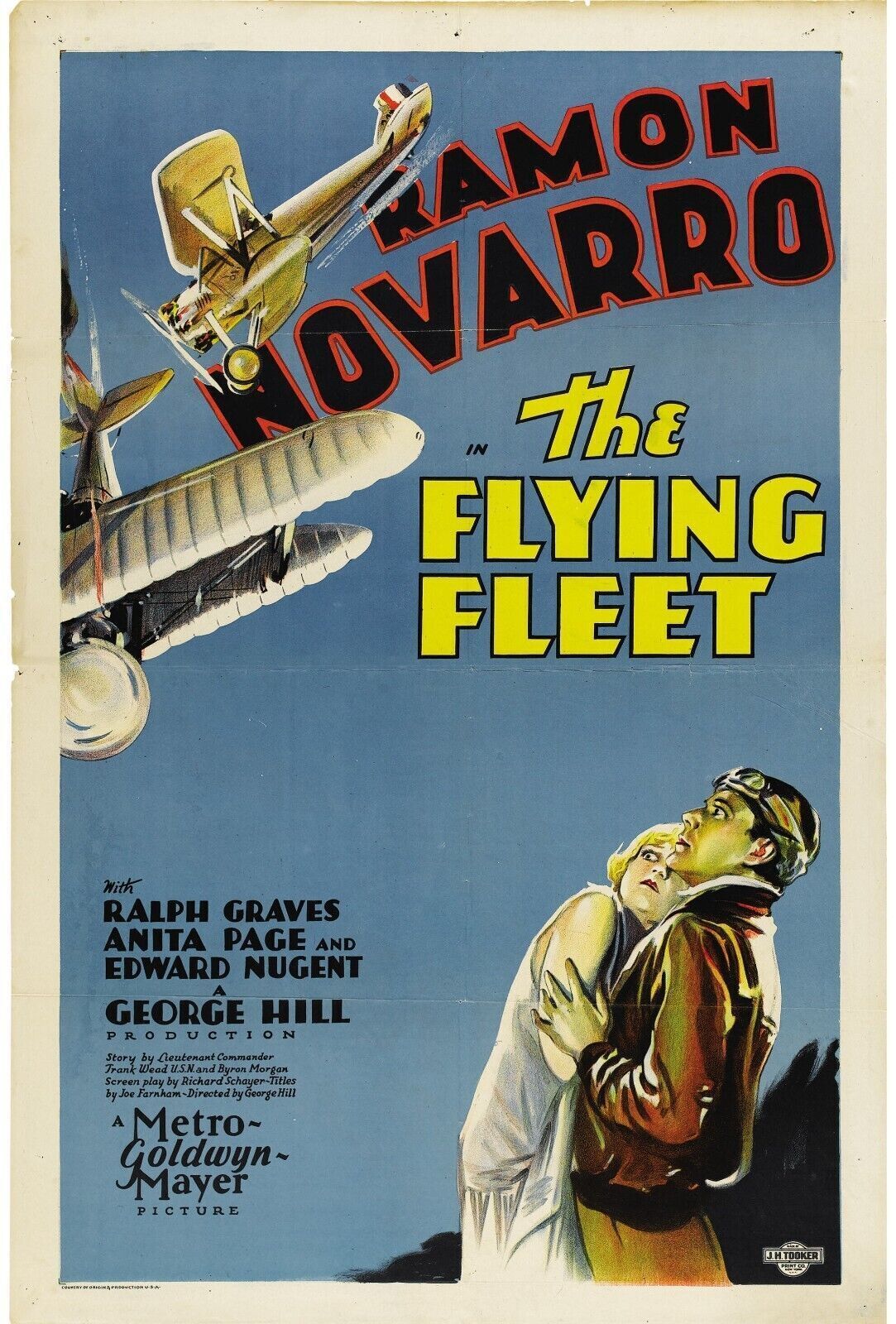 EL ESCUADRÓN VOLADOR, RAMÓN NOVARRO 1929 CARTEL DE PELÍCULA HQ