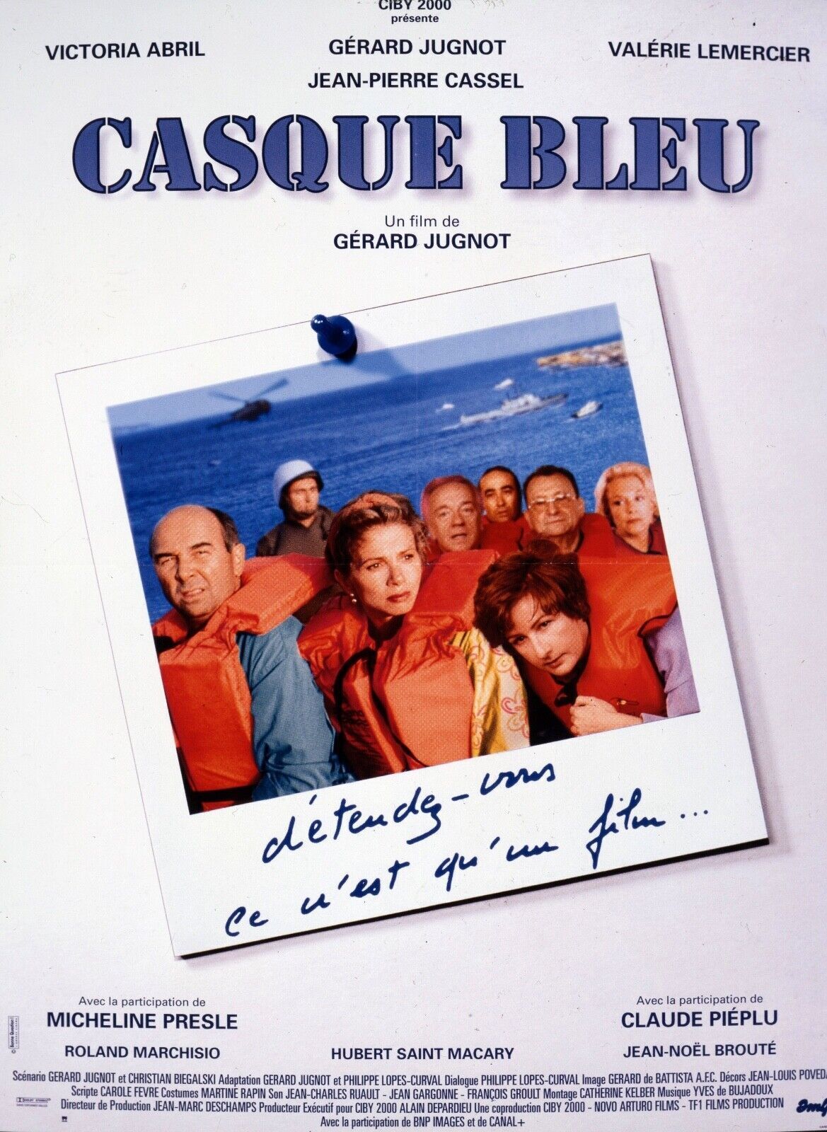 CASQUE BLEU, GÉRARD JUGNOT, 1994, REPRO MOVIE POSTER, VINTAGE, HQ