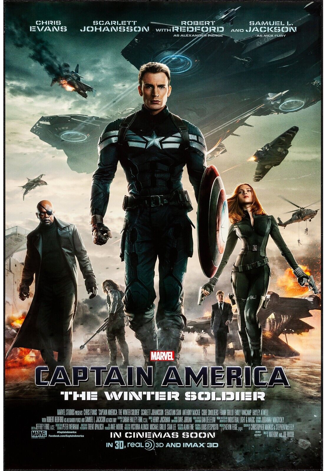 CAPTAIN AMERICA: THE WINTER SOLDIER – CHRIS EVANS, 2014, REPRO AFFICHE CINEMA