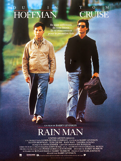 RAIN MAN, DUSTIN HOFFMAN, 1988, Repro affiche cinema VINTAGE, HQ