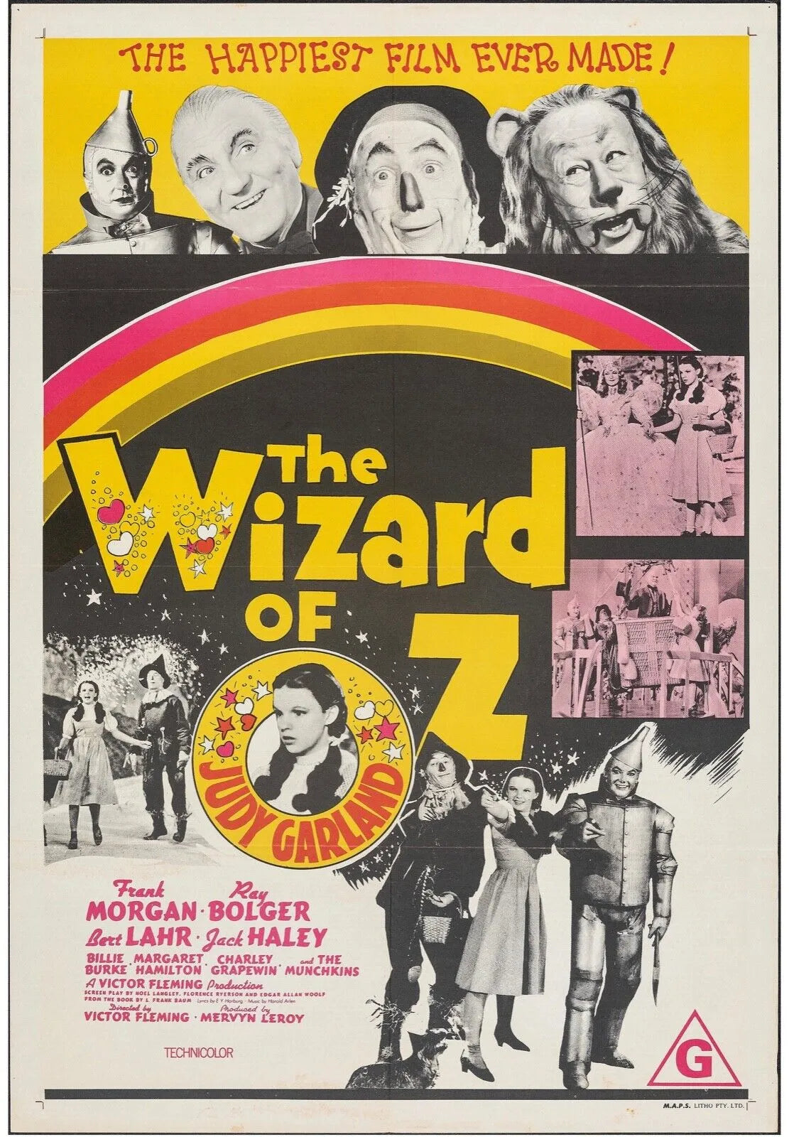 THE WIZARD OF OZ, JUDY GARLAND, FRANK MORGAN, 1939, repro cinema poster, HQ