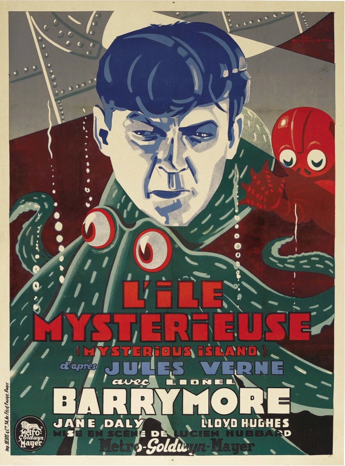 L’ÎLE MYSTÉRIEUSE, MICHAEL CRAIG, 1961, REPRO MOVIE POSTER, VINTAGE, HQ