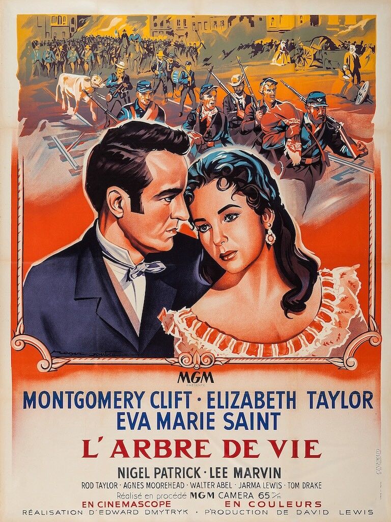 L’ARBRE DE VIE, ELIZABETH TAYLOR, MONTGOMERY CLIFT, 1957, REPRO AFFICHE CINÉMA VINTAGE, HQ