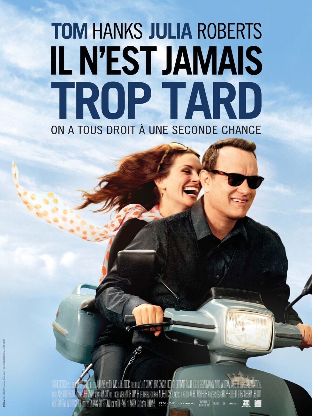 IL N’EST JAMAIS TROP TARD, TOM HANKS, 2011, REPRO MOVIE POSTER, VINTAGE, HQ.