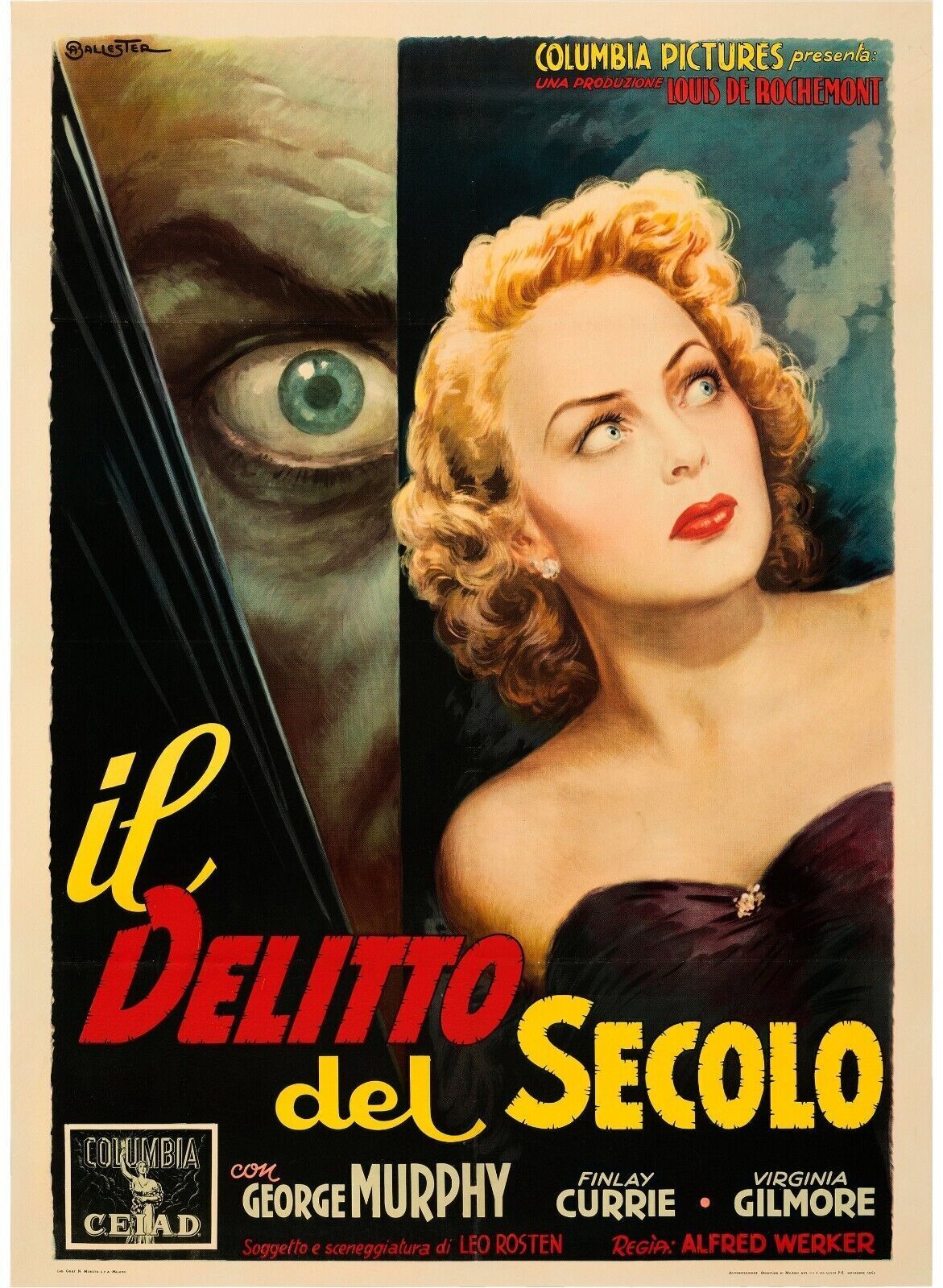 IL DELITTO DEL SECOLO, MASSIMO GIROTTI, 1952, REPRO MOVIE POSTER, VINTAGE, HQ.