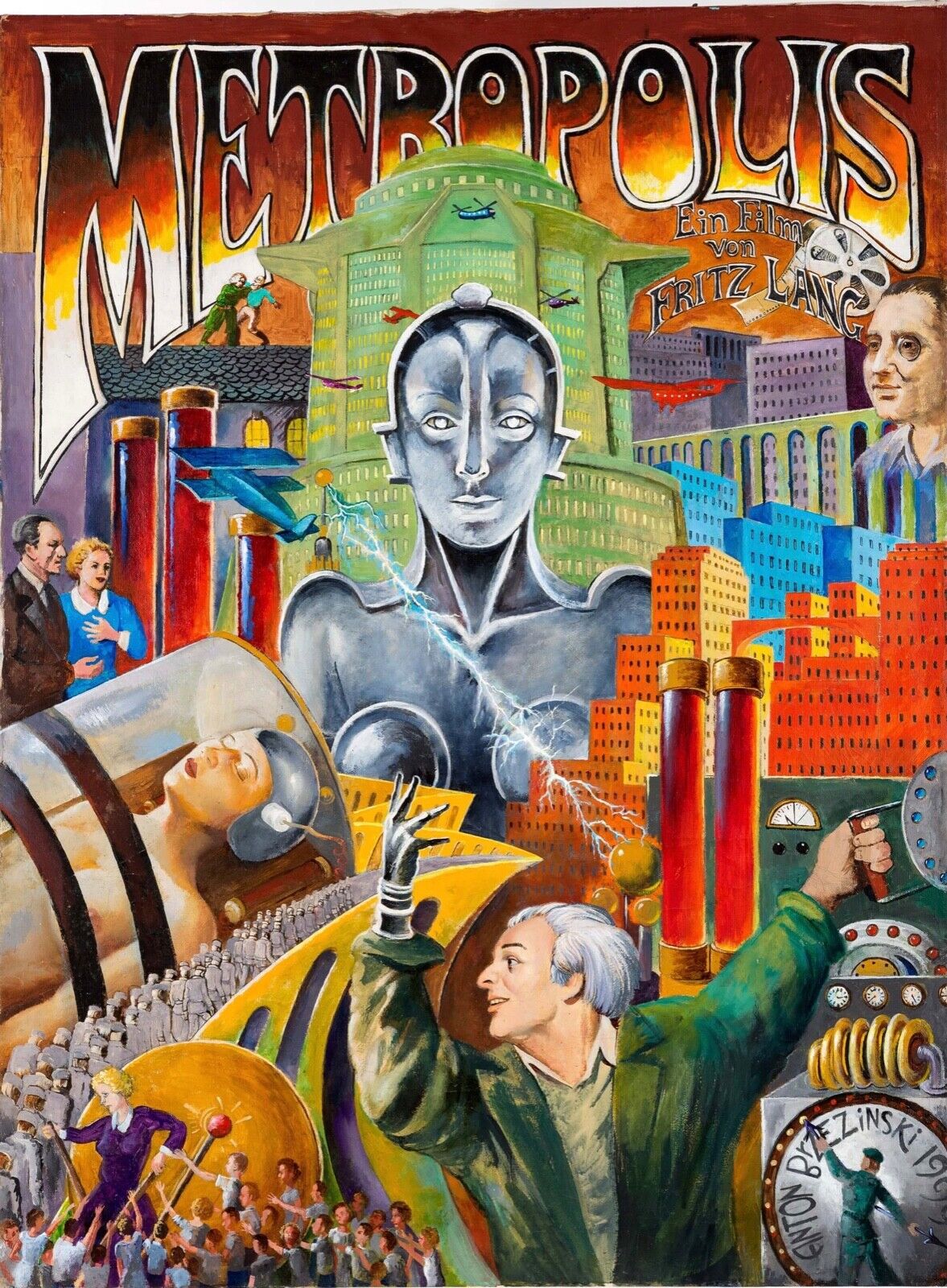 METROPOLIS, FRITZ LANG, 1927, REPRO VINTAGE CINEMA POSTER, HQ