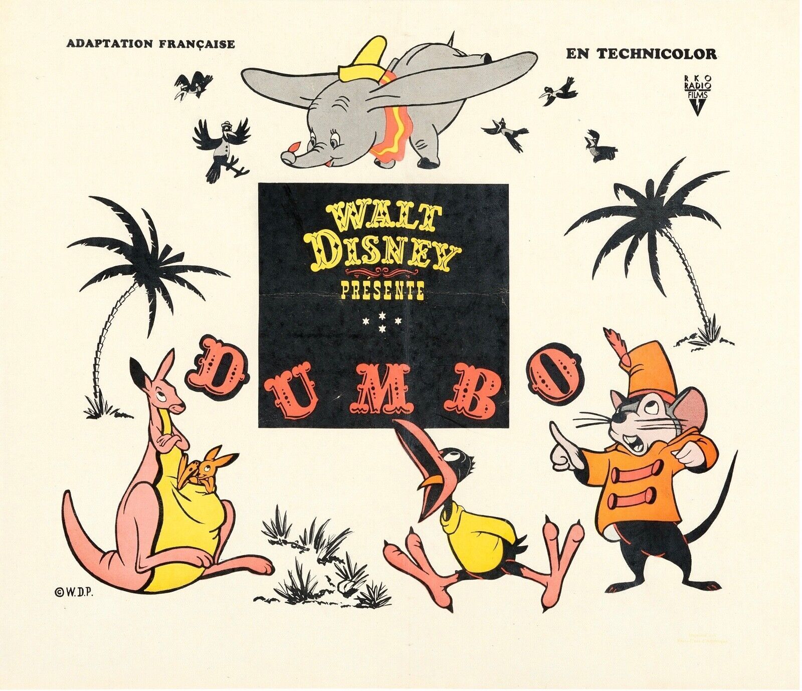 DUMBO, WALT DISNEY, ENFANT, REPRO AFFICHE  VINTAGE