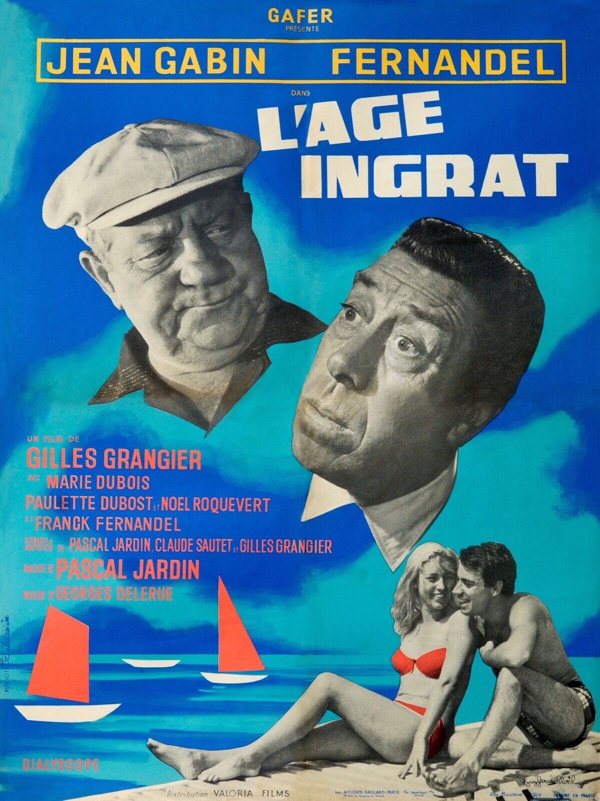 L'ÂGE INGRAT, J.GABIN, FERNANDEL MOVIE POSTER HQ