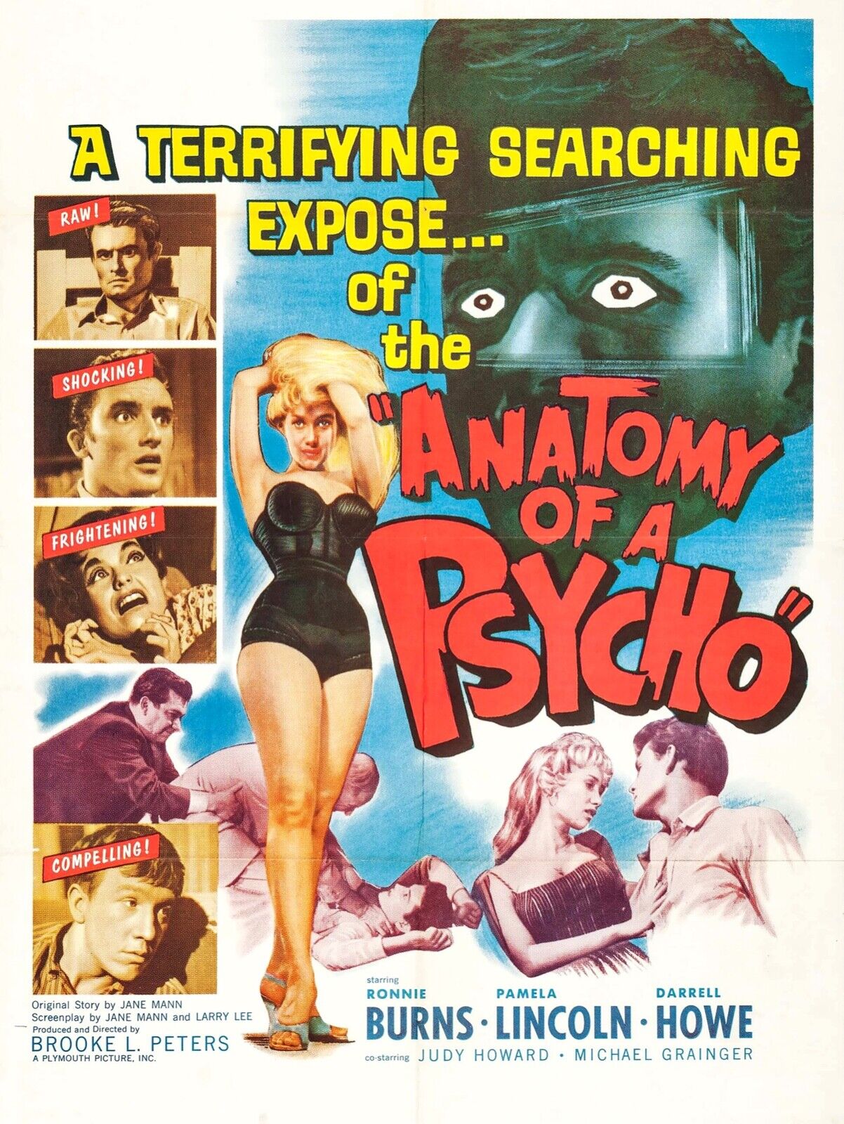 ANATOMY OF A PSYCHOPATH, MYRON HEALEY, 1965, REPRO MOVIE POSTER, VINTAGE, HQ