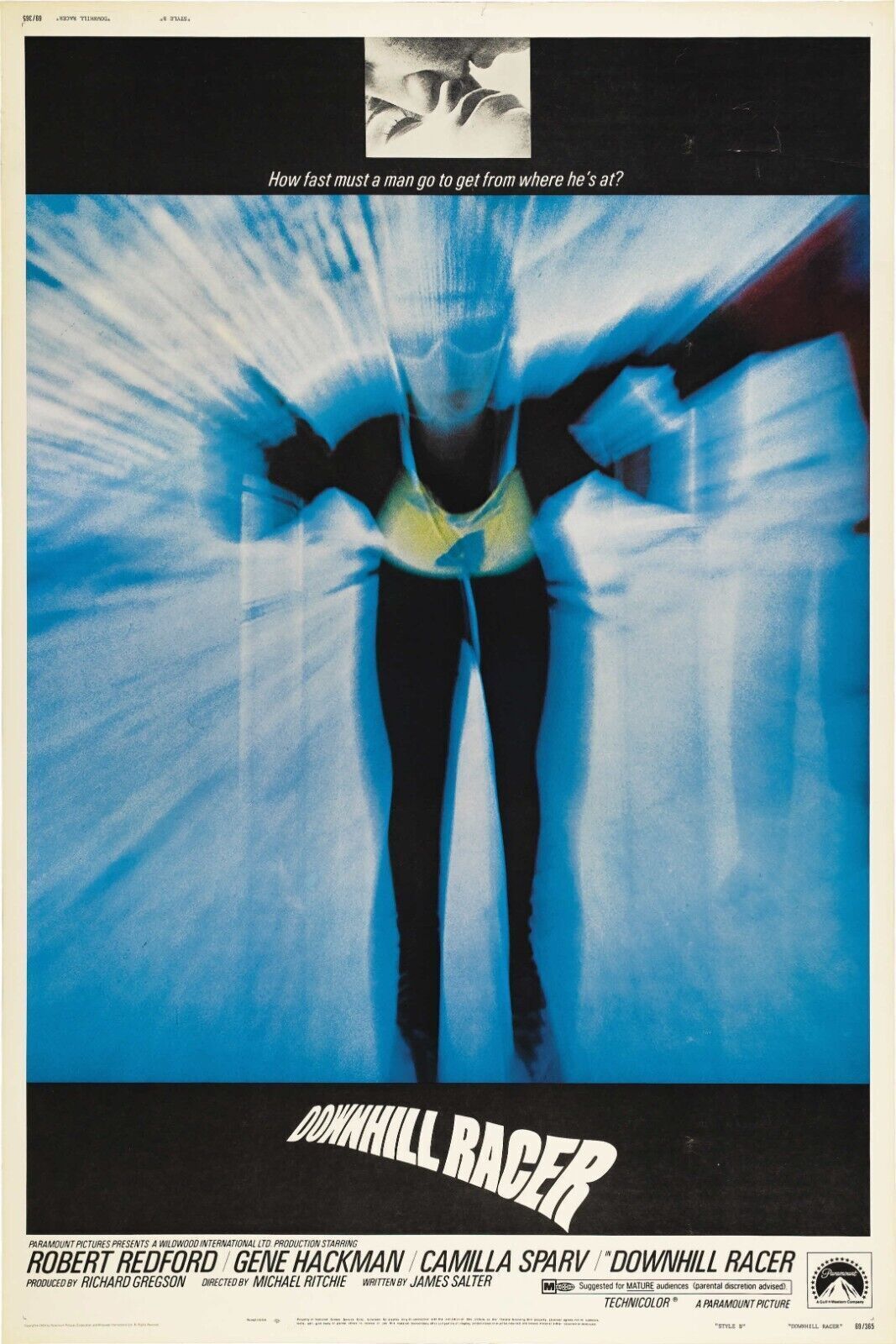 DOWNHILL RACER – ROBERT REDFORD, 1969, REPRO MOVIE POSTER, VINTAGE, HQ