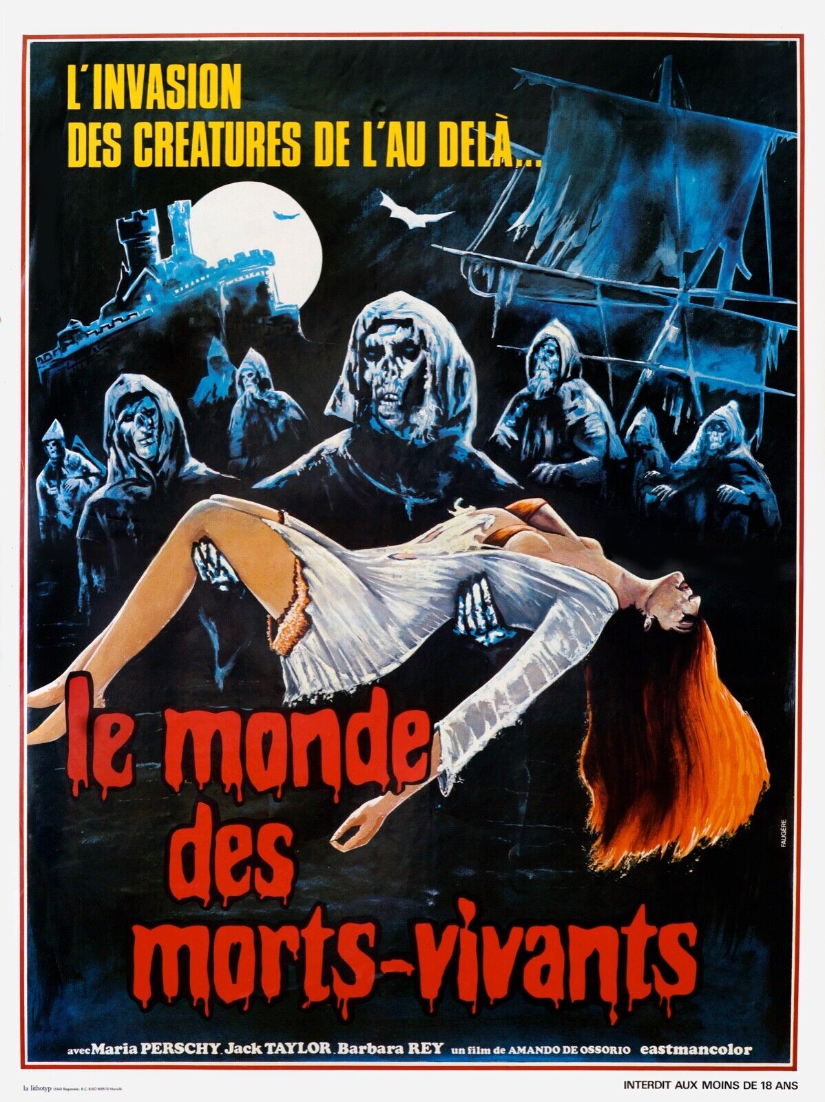 LE MONDE DES MORTS-VIVANTS, 1966, REPRO AFFICHE CINÉMA VINTAGE, HQ