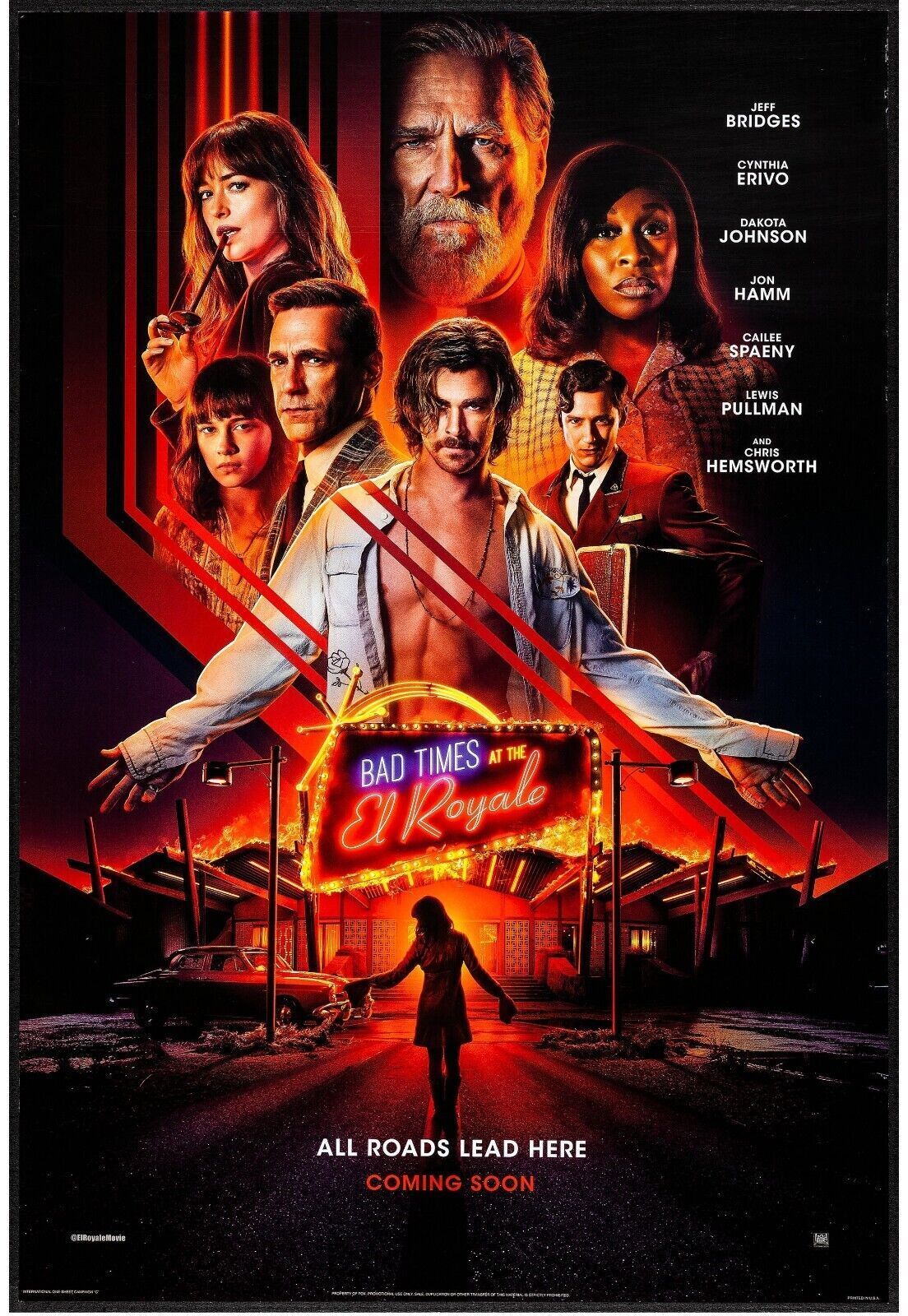 Malos tiempos en El Royal, Jeff Bridges, 2018, Póster de película Repro, HQ