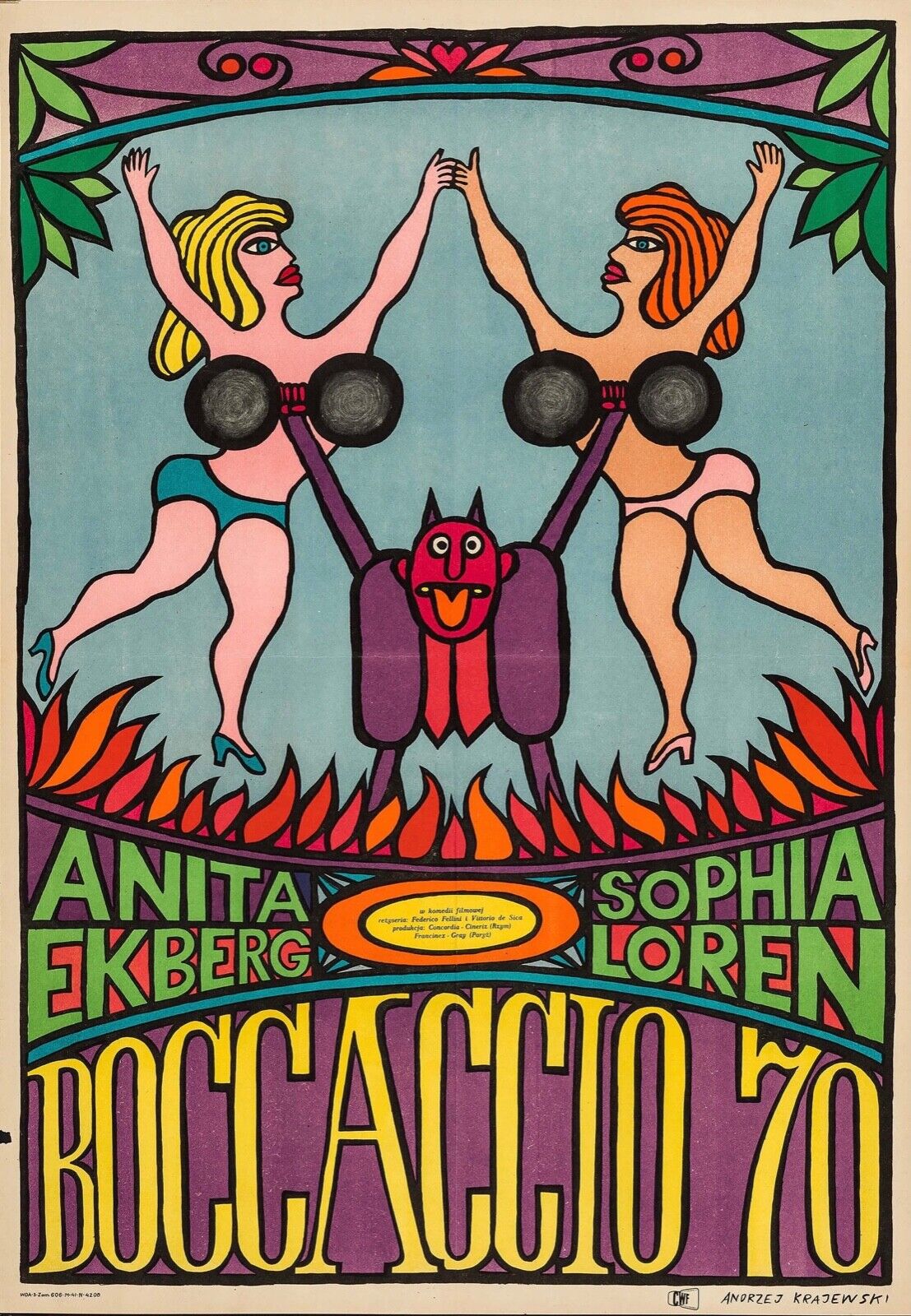 BOCCACCIO ’70, FEDERICO FELLINI, 1962, REPRO MOVIE POSTER, VINTAGE, HQ