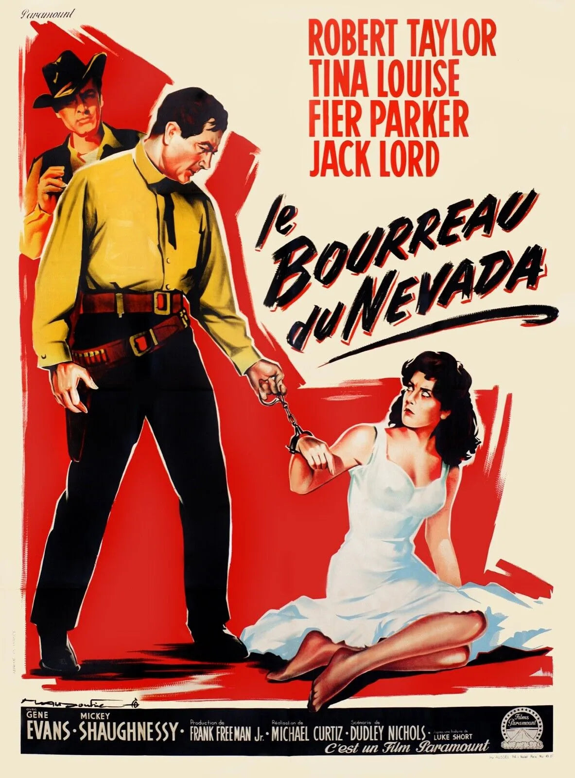 LE BOURREAU DU NEVADA, ROBERT TAYLOR, 1951, Repro affiche cinéma, VINTAGE, HQ