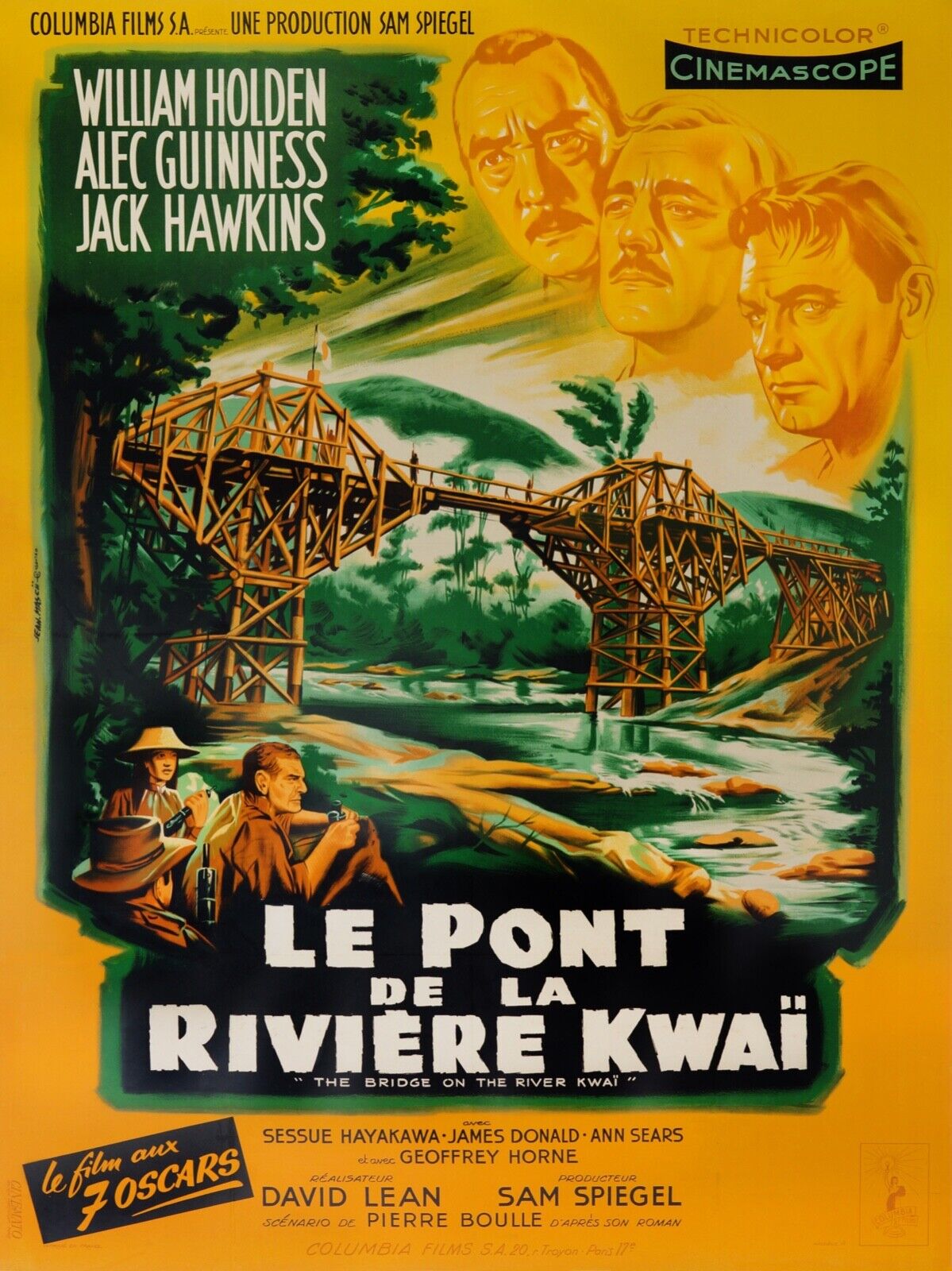 LE PONT DE LA RIVIERE KWAÏ, WILLIAM HOLDEN, REPRO AFFICHE, VINTAGE HQ